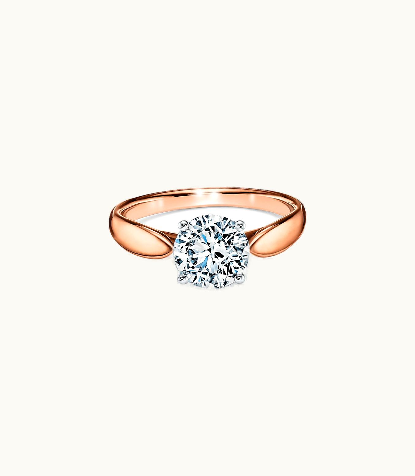 Tiffany & Co Tiffany Harmony® Round Brilliant Engagement Ring In 18K Rose Gold