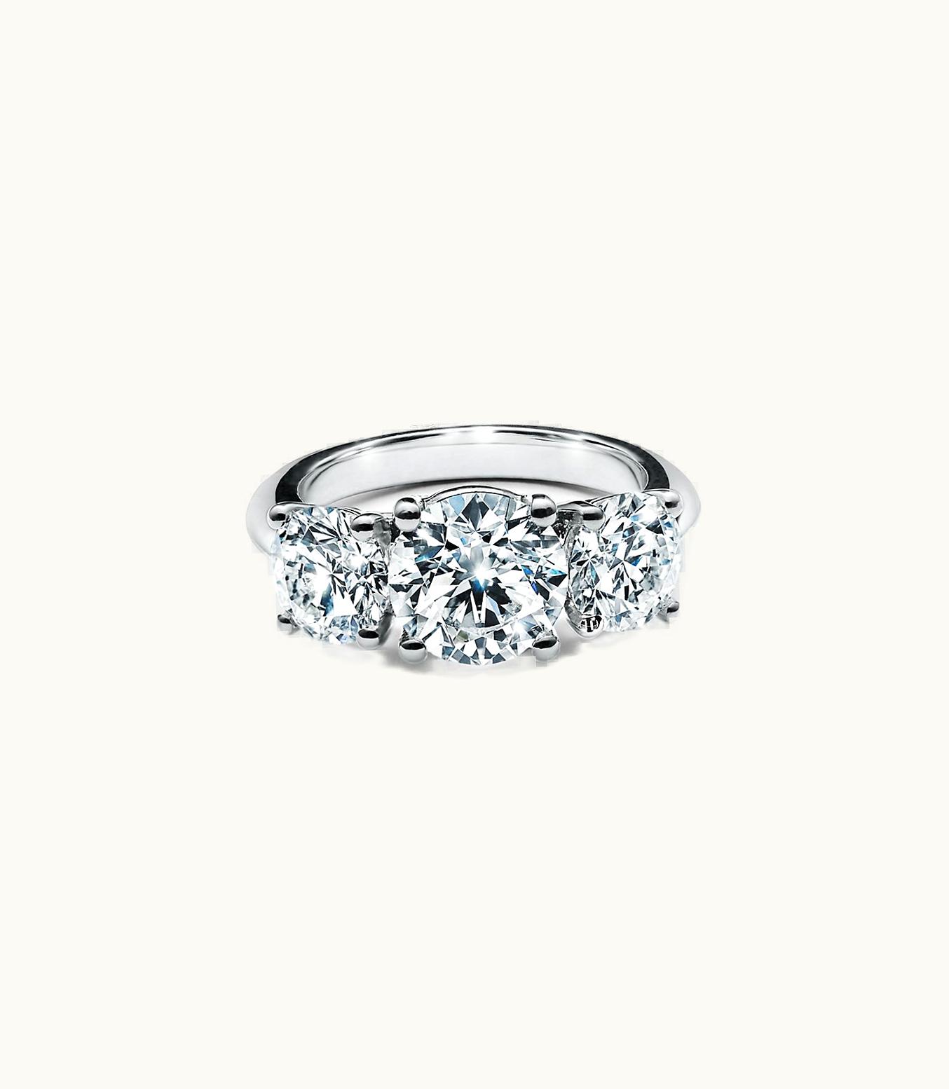 Tiffany & Co Tiffany Three Stone Engagement Ring In Platinum