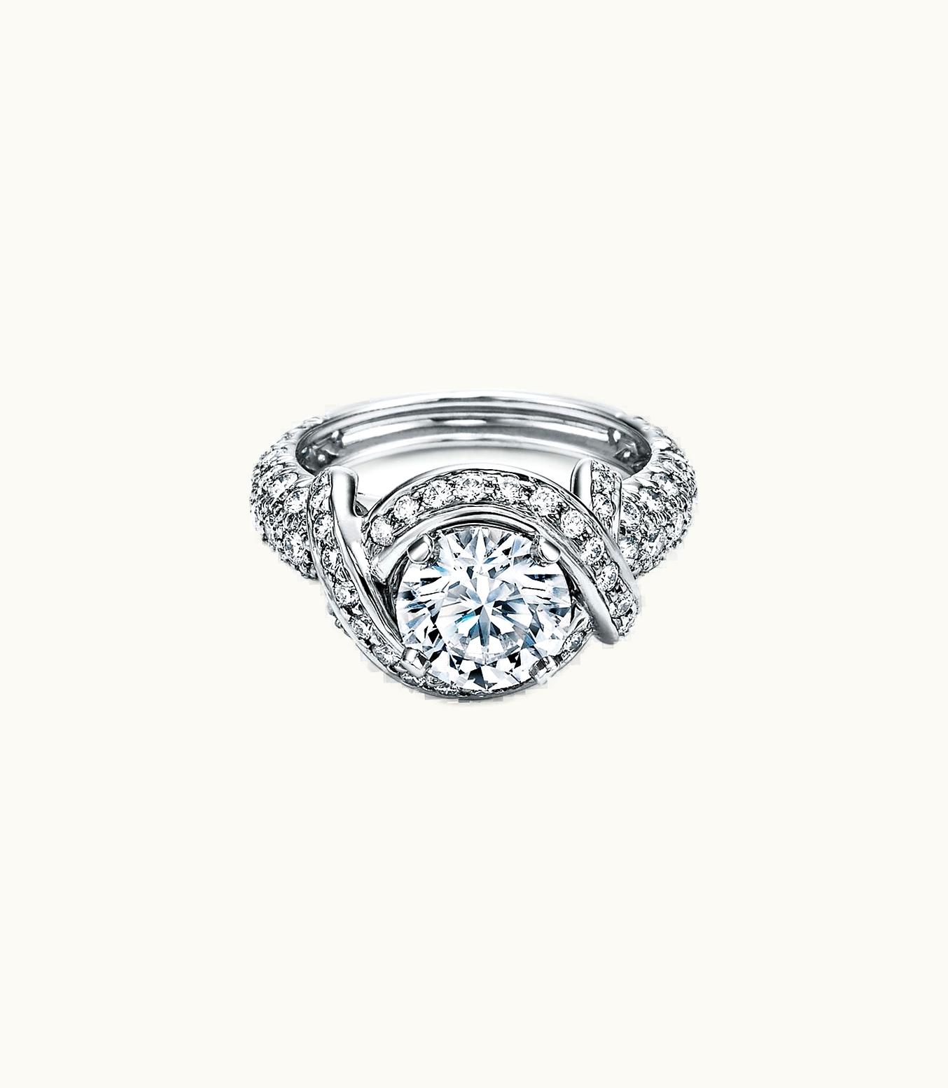 Tiffany & Co Schlumberger By Tiffany & Co.™ Ribbon Engagement Ring With A Diamond Platinum Band
