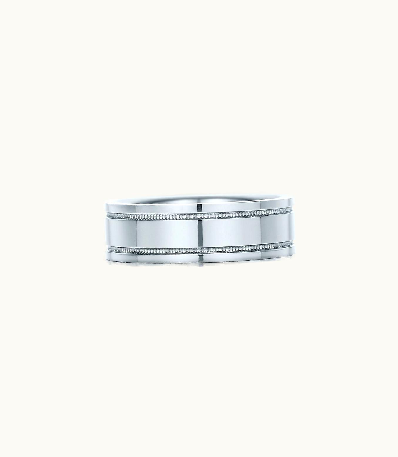 Tiffany & Co Tiffany Together Double Milgrain Band Ring In Platinum, 6 Mm Wide