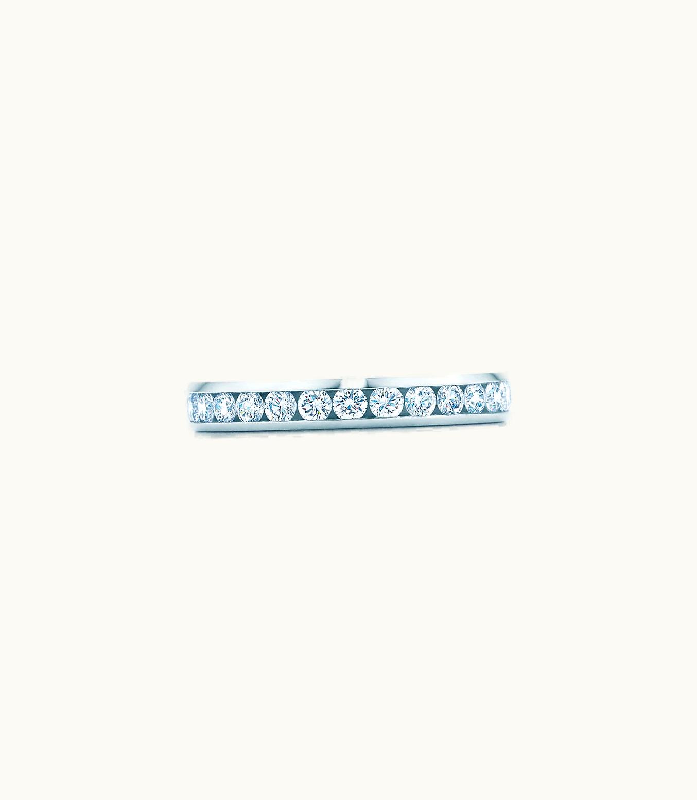 Tiffany & Co Tiffany® Setting Wedding Band In Platinum With A Full Circle Of Diamonds, 3 Mm