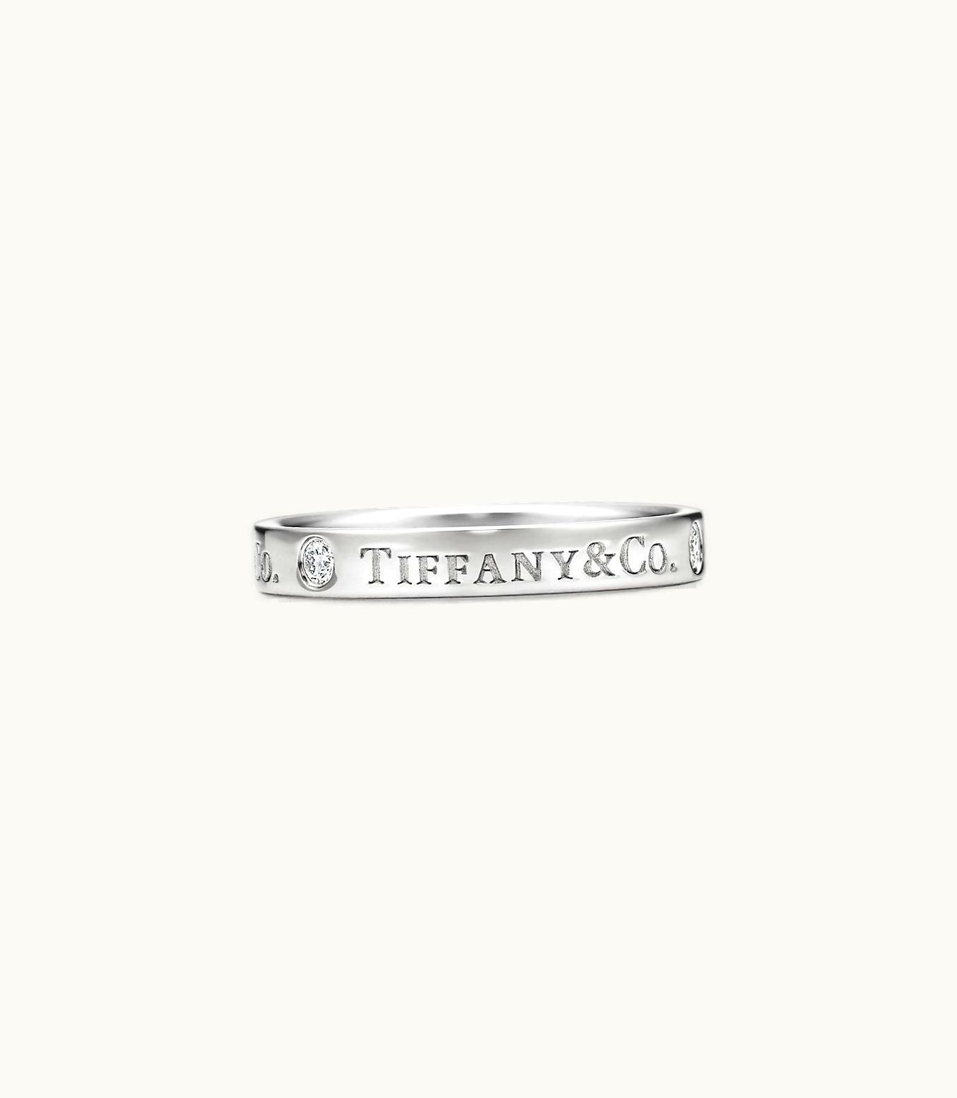 Tiffany & Co T&Co.® Band Ring With Diamonds In Platinum, 3Mm Wide