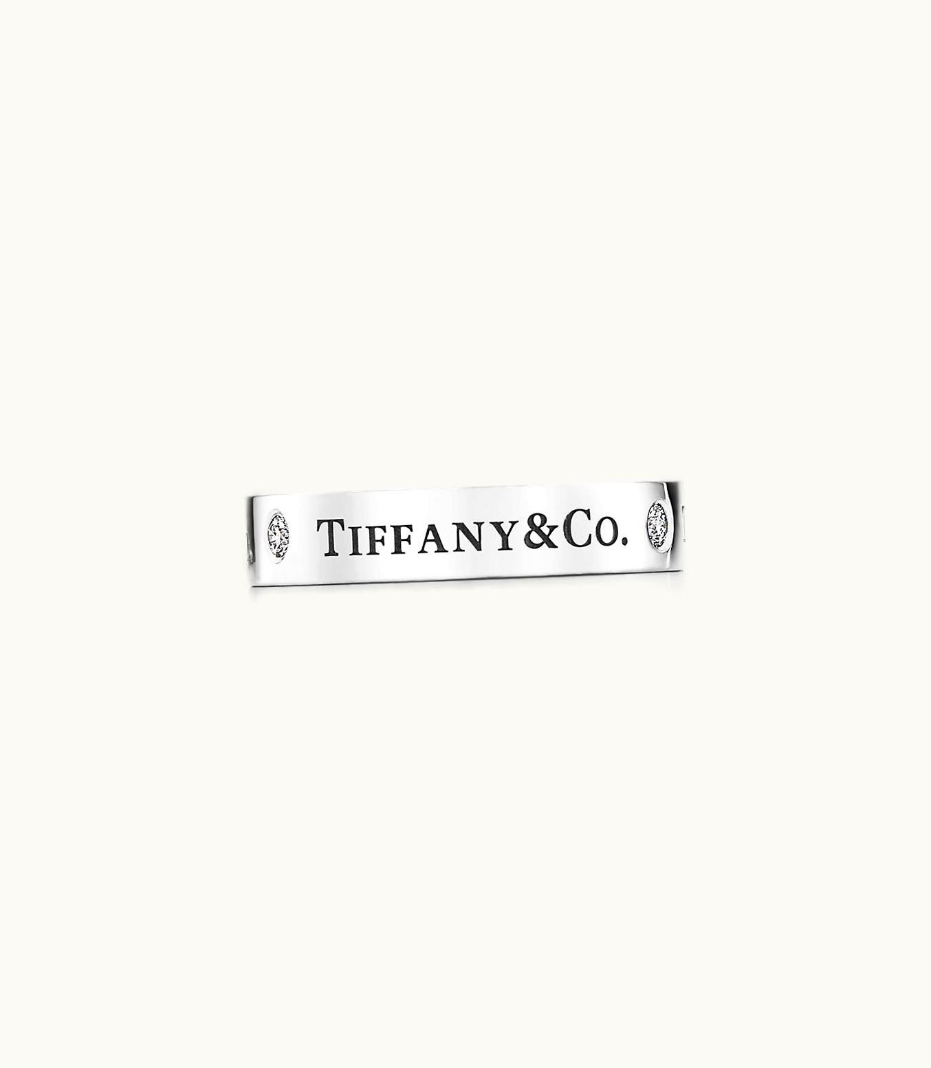 Tiffany & Co T&Co.® Band Ring In Platinum With Diamonds, 4 Mm