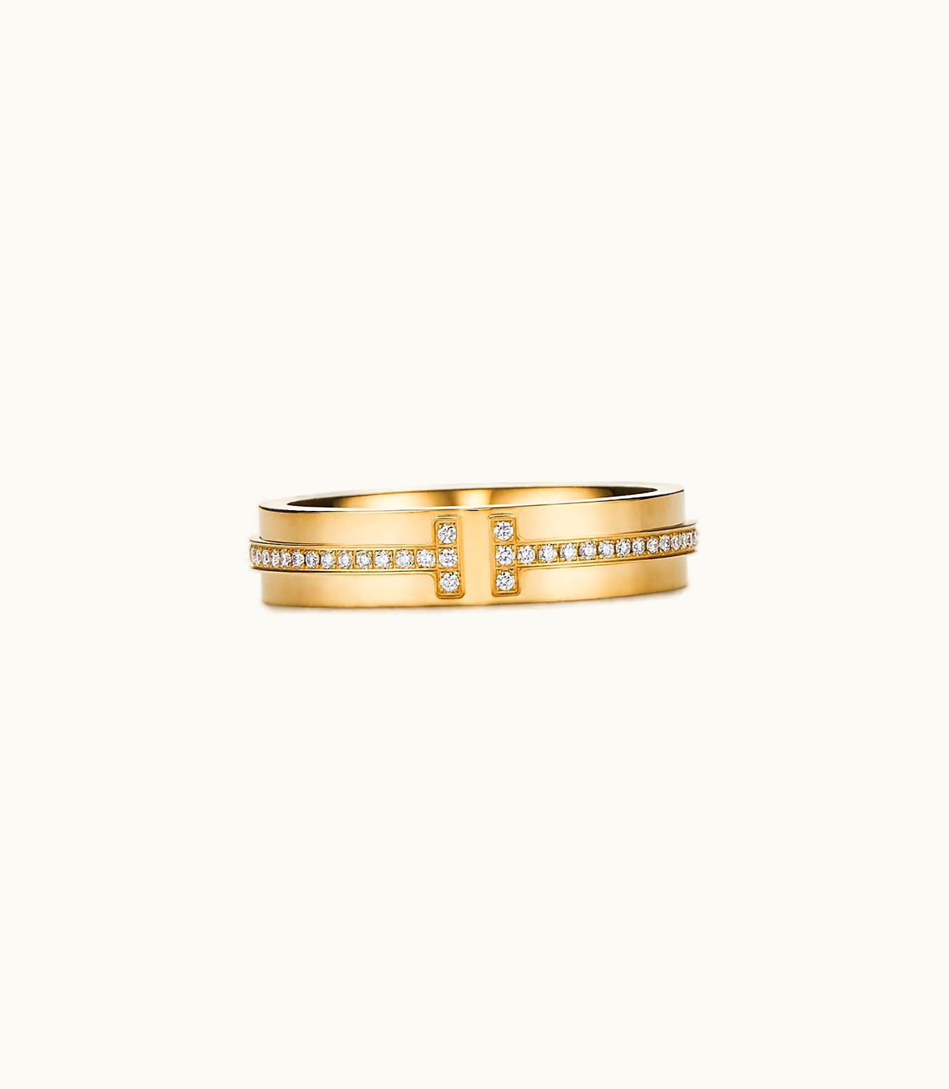Tiffany & Co Tiffany T Narrow Diamond Ring In 18K Gold, 4.5 Mm Wide