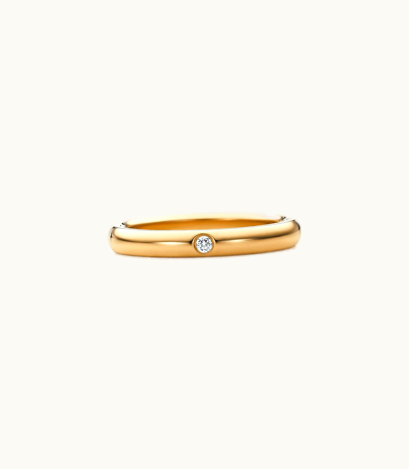 Tiffany & Co Elsa Peretti® Band Ring. Diamond, 18K Gold