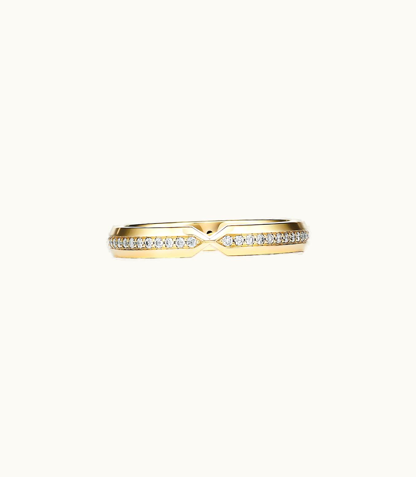 Tiffany & Co The Tiffany® Setting Nesting Narrow Band Ring In 18K Gold With Diamonds
