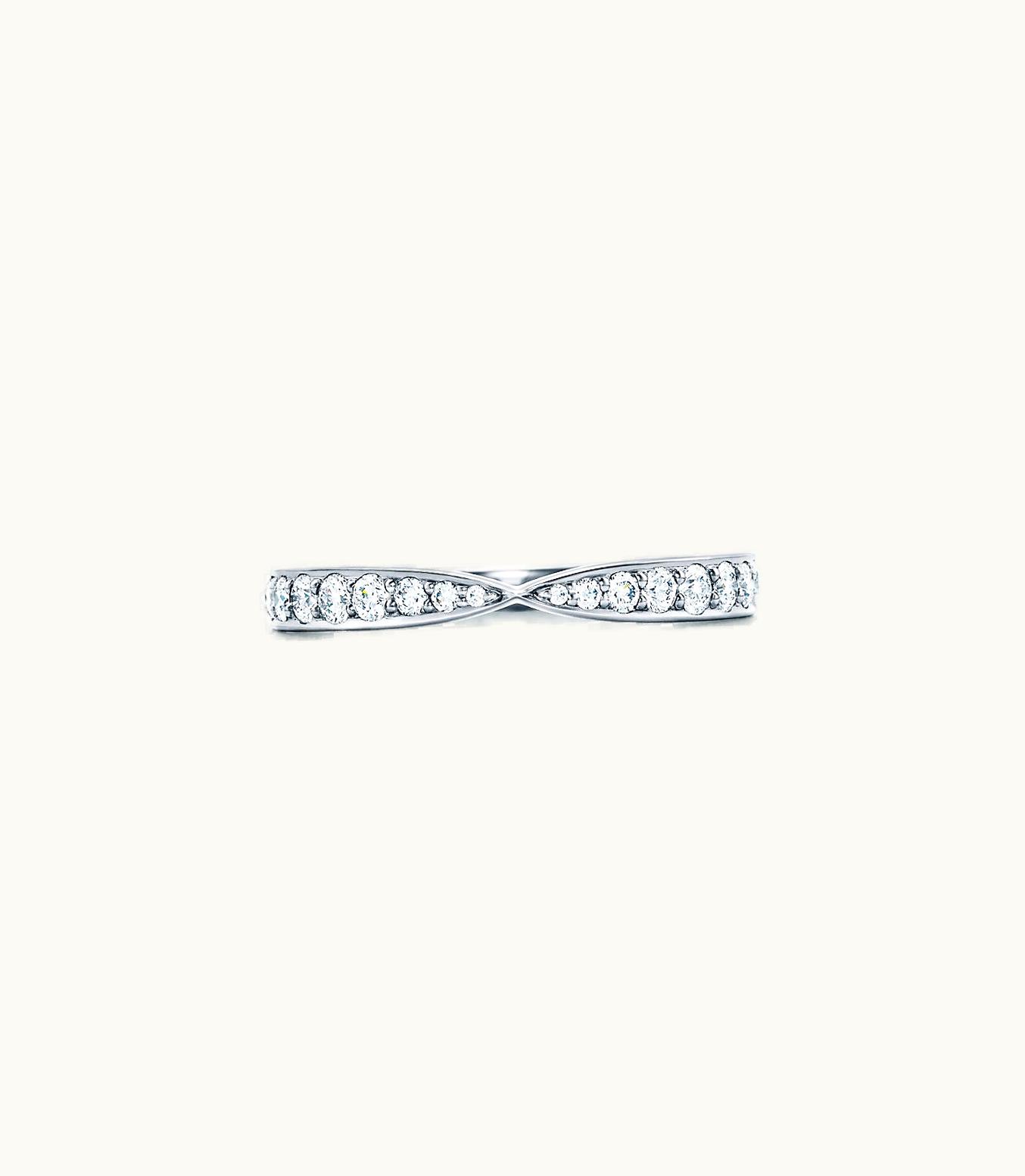 Tiffany & Co Tiffany Harmony® Band Ring In Platinum With Diamonds, 1.8 Mm