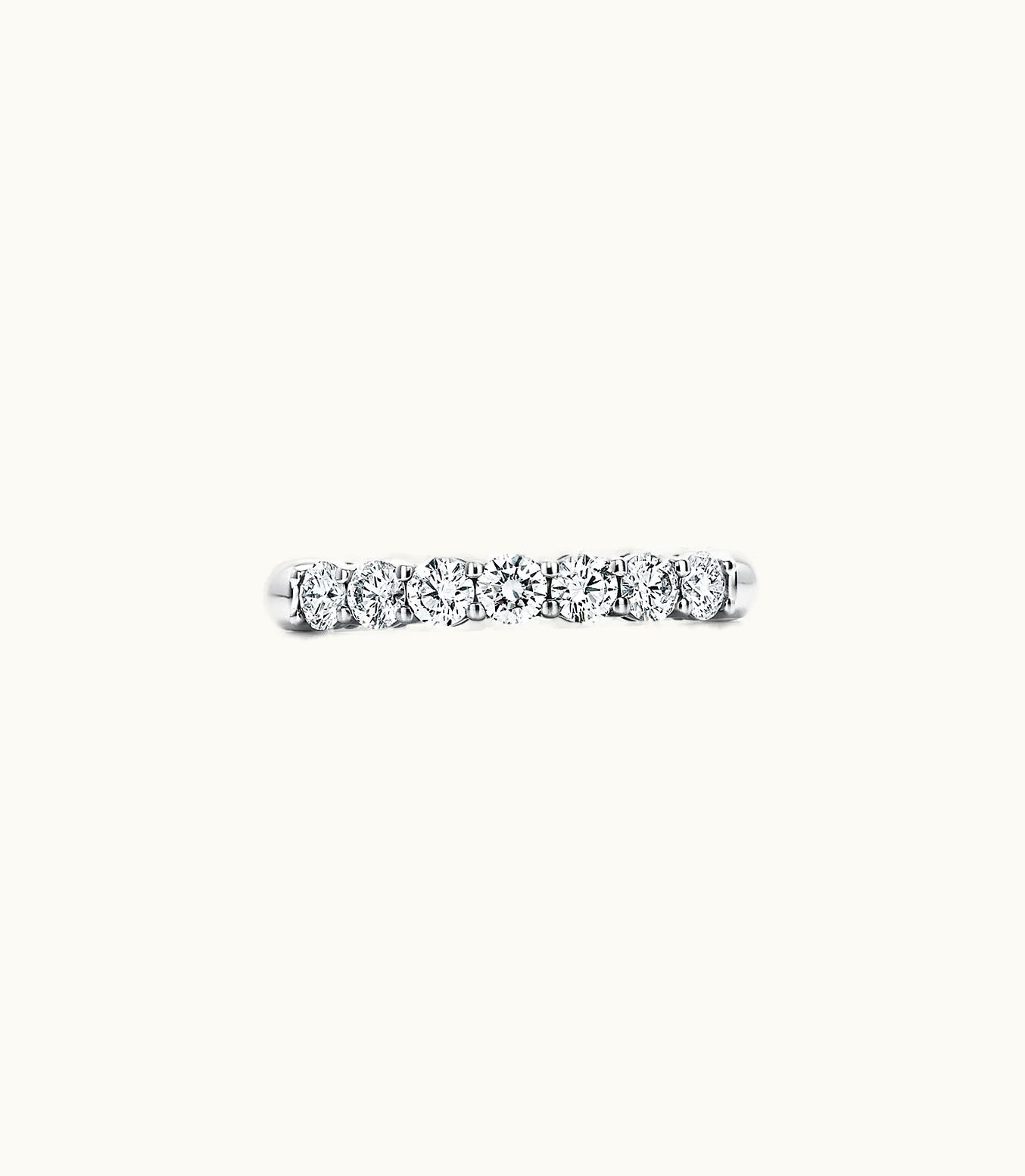 Tiffany & Co Tiffany Forever Band Ring In Platinum With A Half-Circle Of Diamonds, 3 Mm Wide