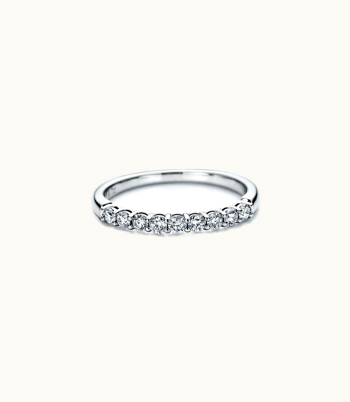 Tiffany & Co Tiffany Forever Band Ring In Platinum With A Half-Circle Of Diamonds, 2.2 Mm