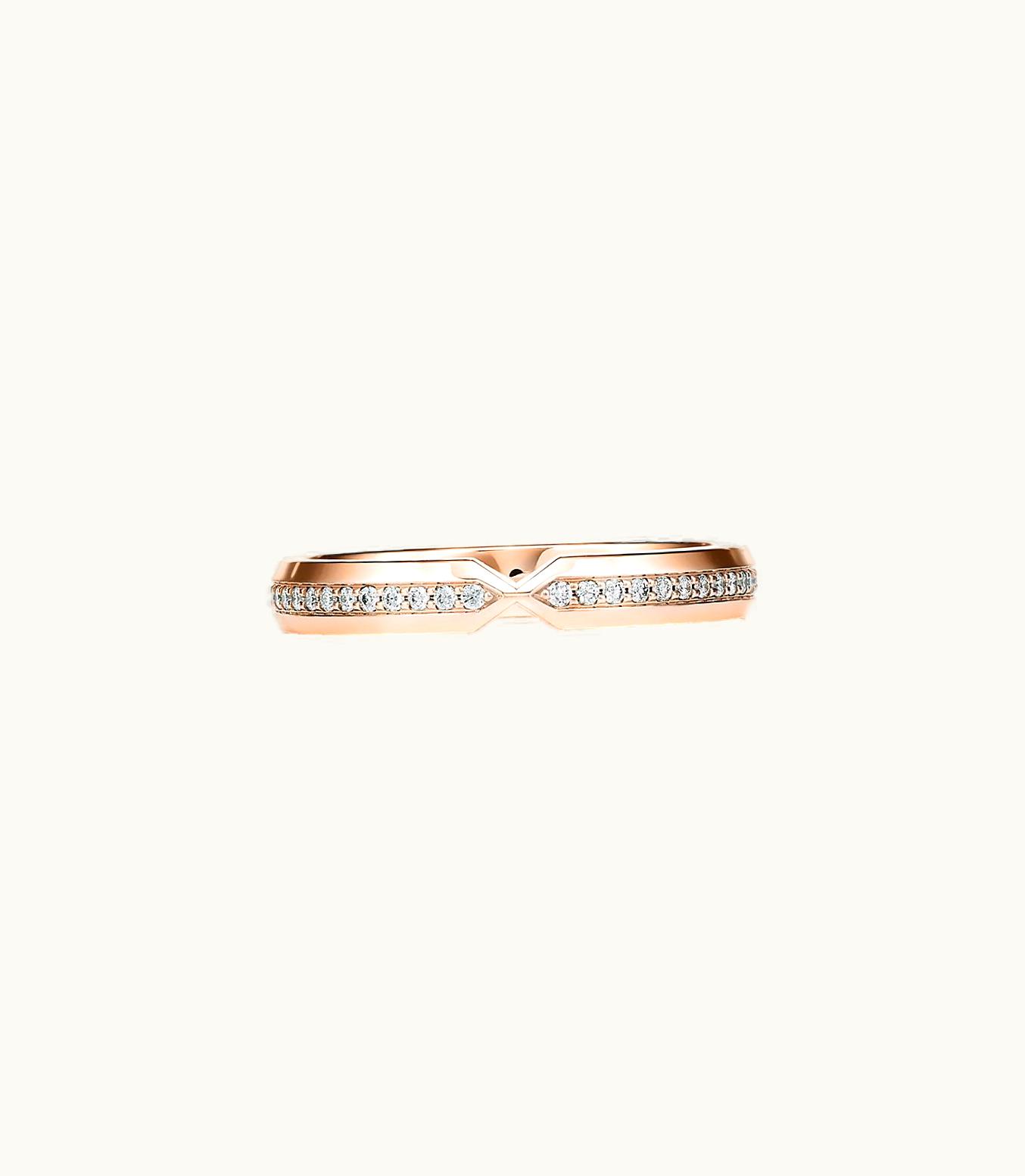Tiffany & Co The Tiffany® Setting Nesting Narrow Band Ring In 18K Rose Gold With Diamonds
