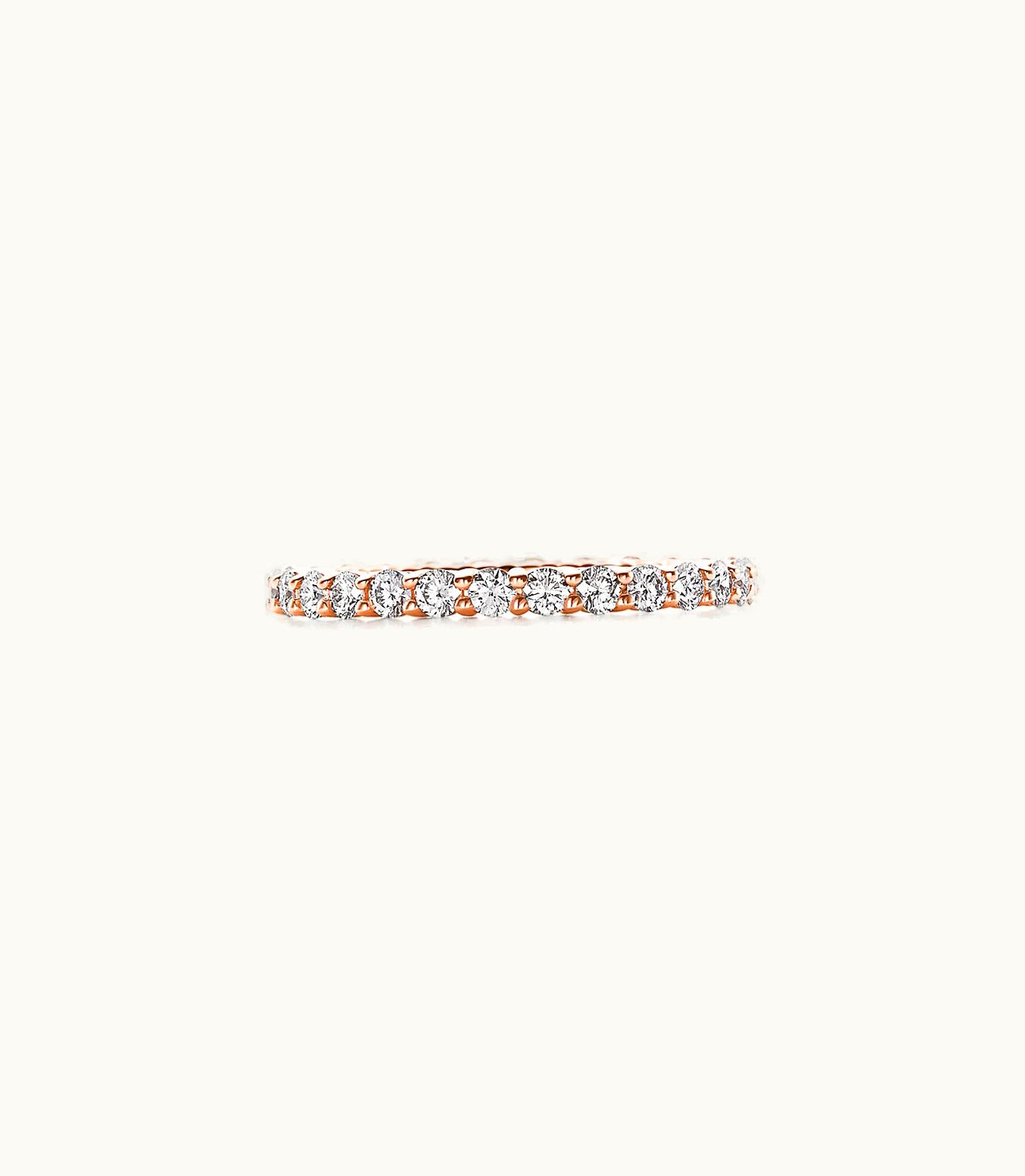 Tiffany & Co Tiffany Embrace® Band Ring In 18K Rose Gold With Diamonds, 2.2 Mm Wide