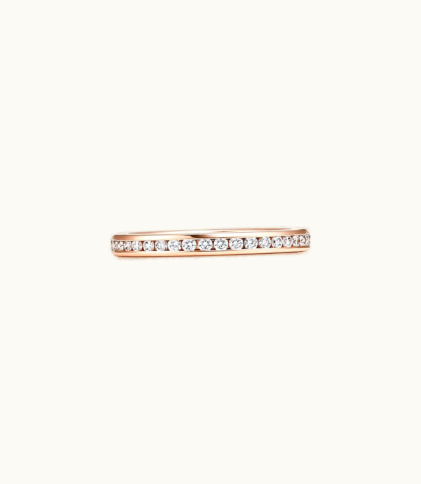 Tiffany & Co Tiffany® Setting Wedding Band In Rose Gold With A Full Circle Of Diamonds, 2 Mm