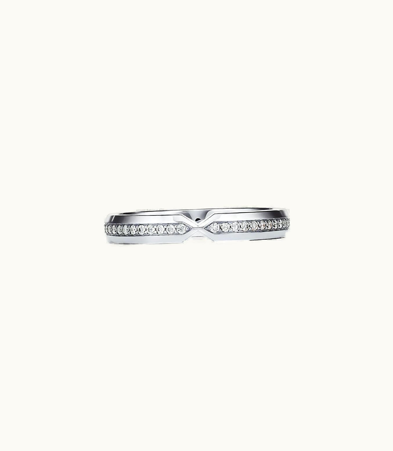 Tiffany & Co The Tiffany® Setting Nesting Narrow Band Ring In Platinum With Diamonds