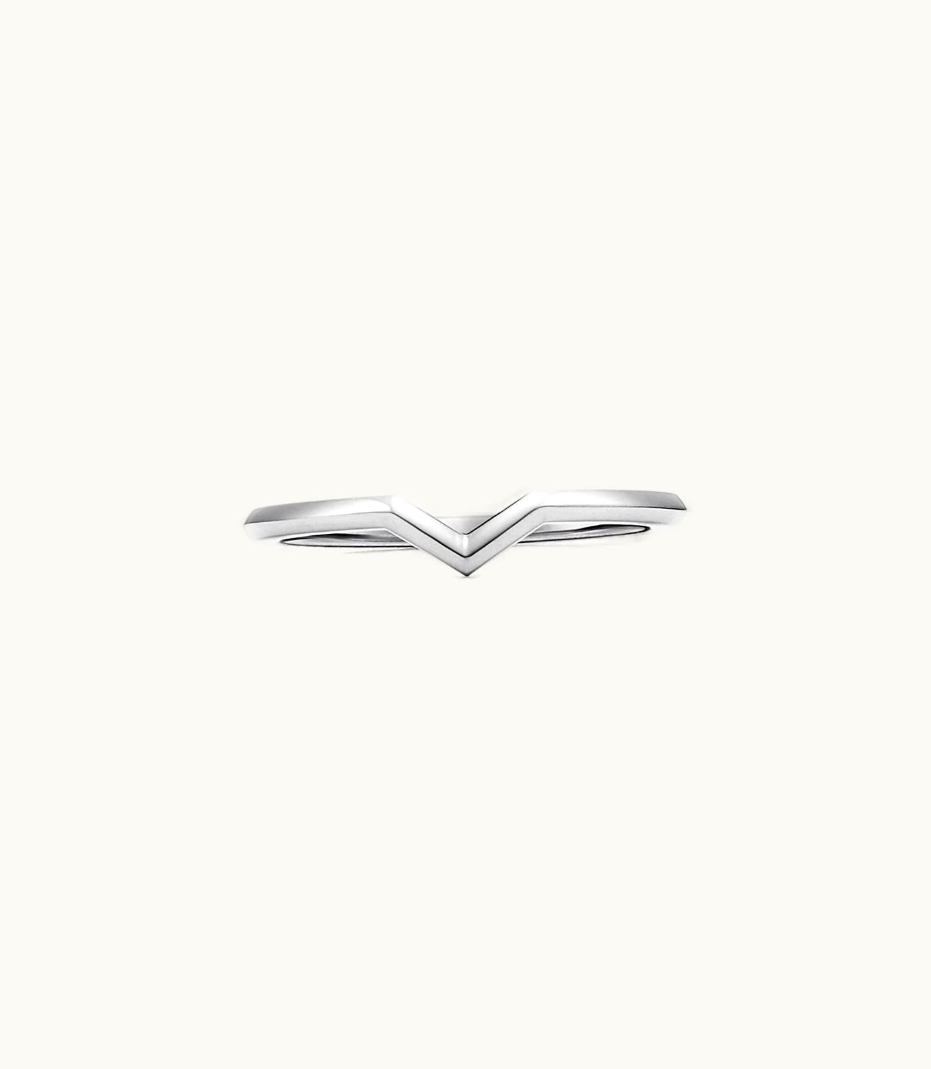 Tiffany & Co The Tiffany® Setting V Band Ring In Platinum, 1.7 Mm Wide