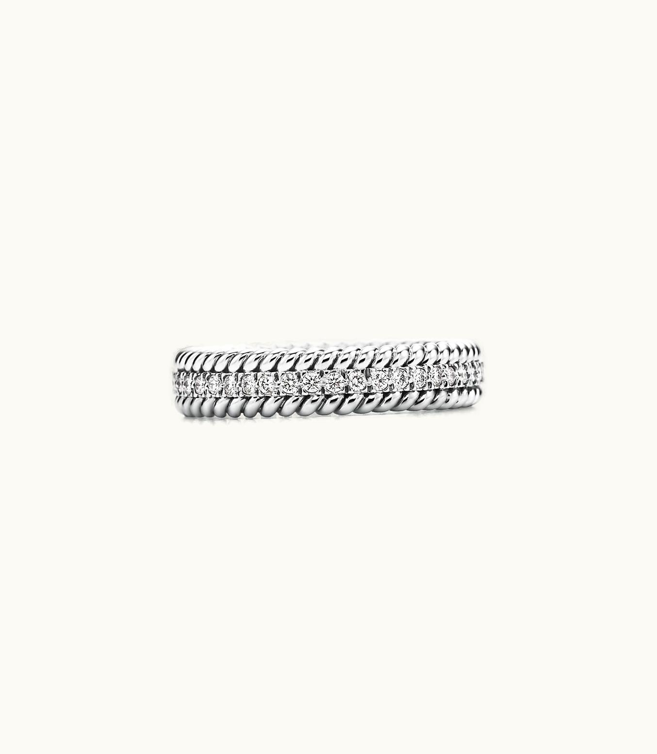 Tiffany & Co Schlumberger® Platinum Two-Row Rope Ring