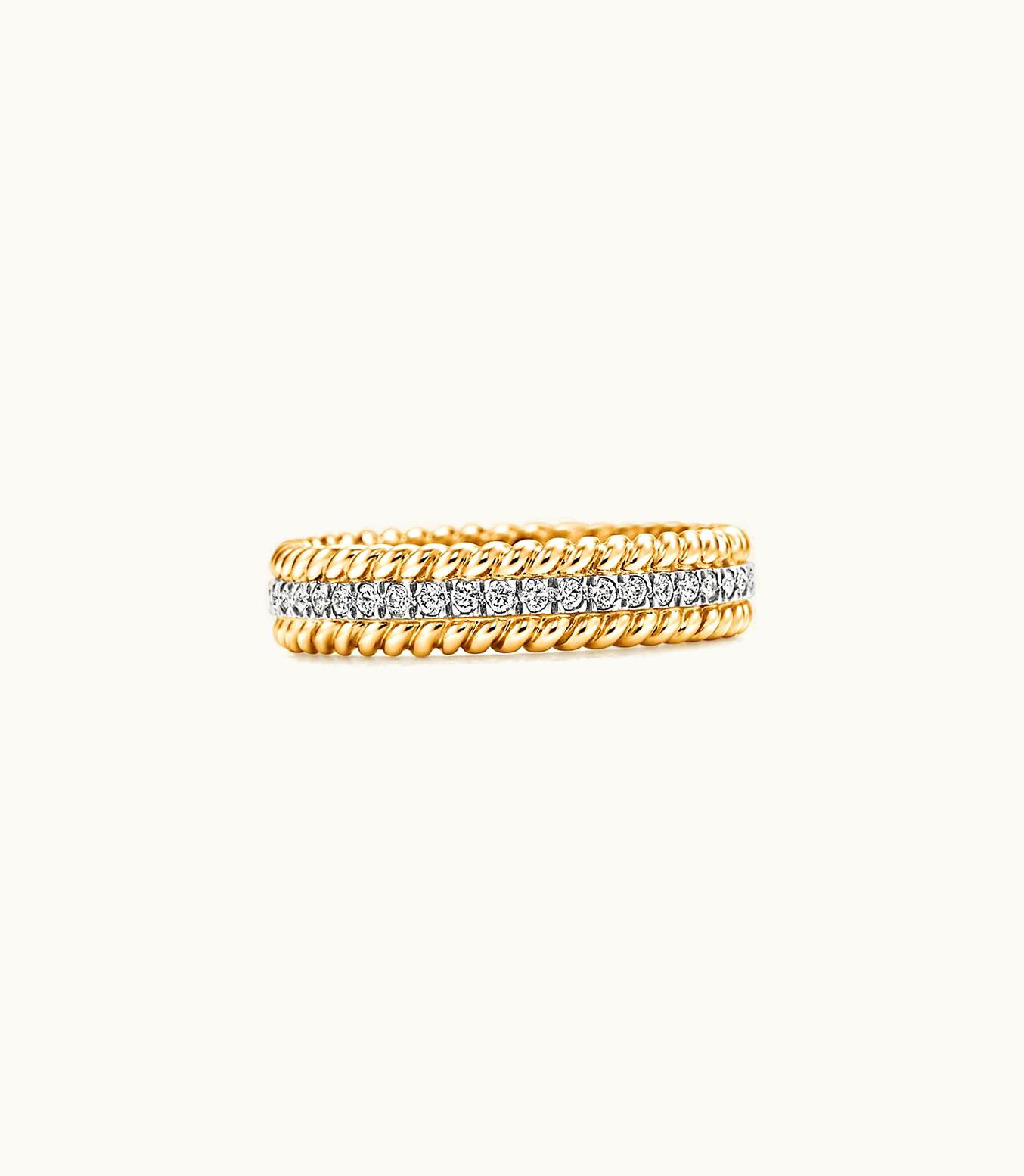 Tiffany & Co Schlumberger® 18K Gold Two-Row Rope Ring