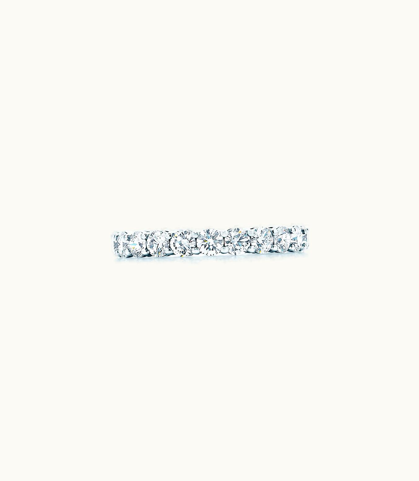 Tiffany & Co Tiffany Forever Band Ring In Platinum With A Full Circle Of Diamonds, 3 Mm Wide
