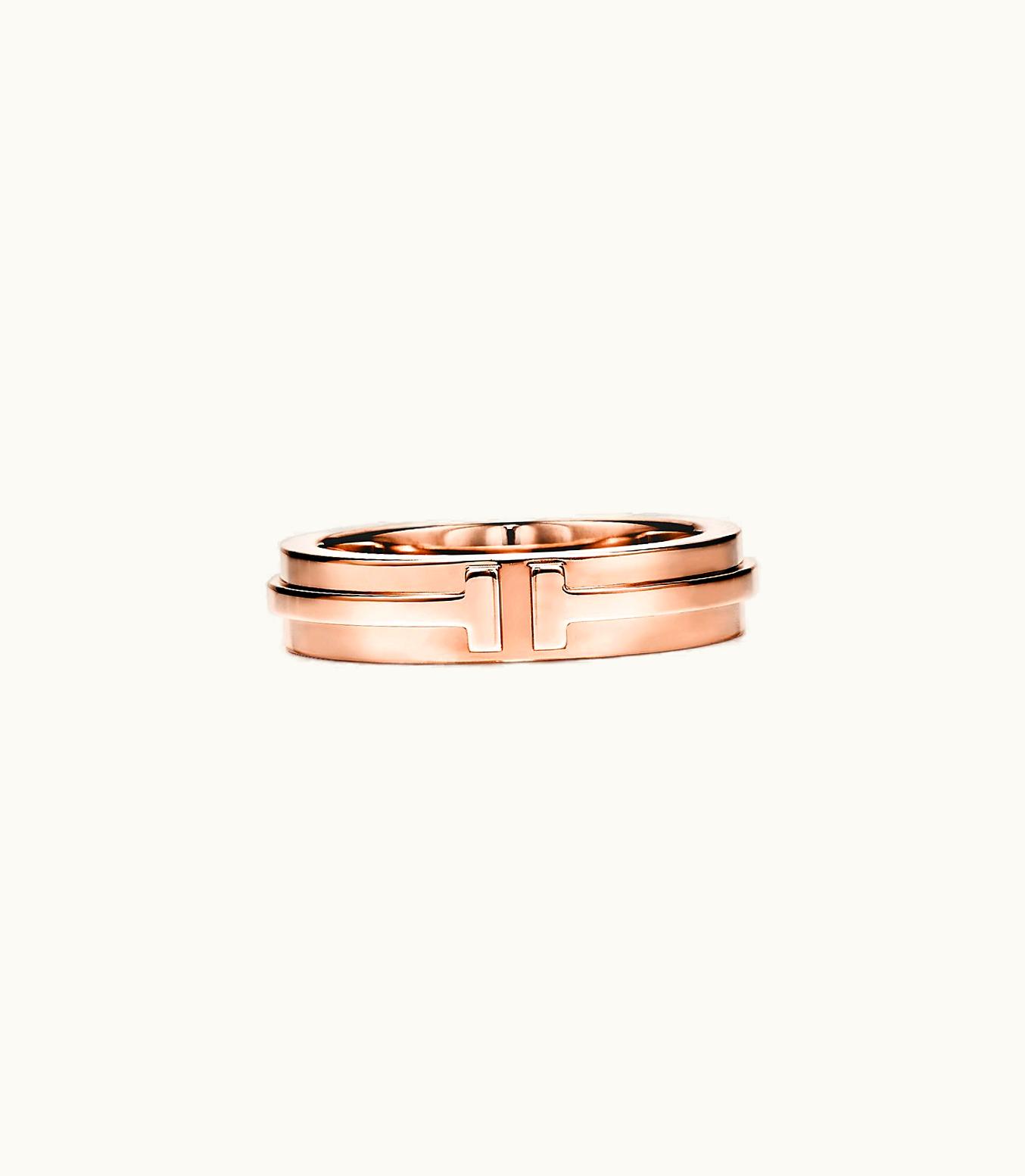 Tiffany & Co Tiffany T Narrow Ring In 18K Rose Gold, 4.5 Mm Wide