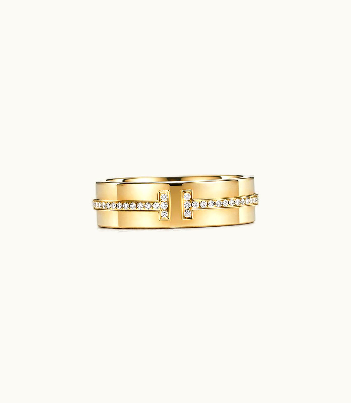 Tiffany & Co Tiffany T Wide Diamond Ring In 18K Gold, 5.5 Mm Wide