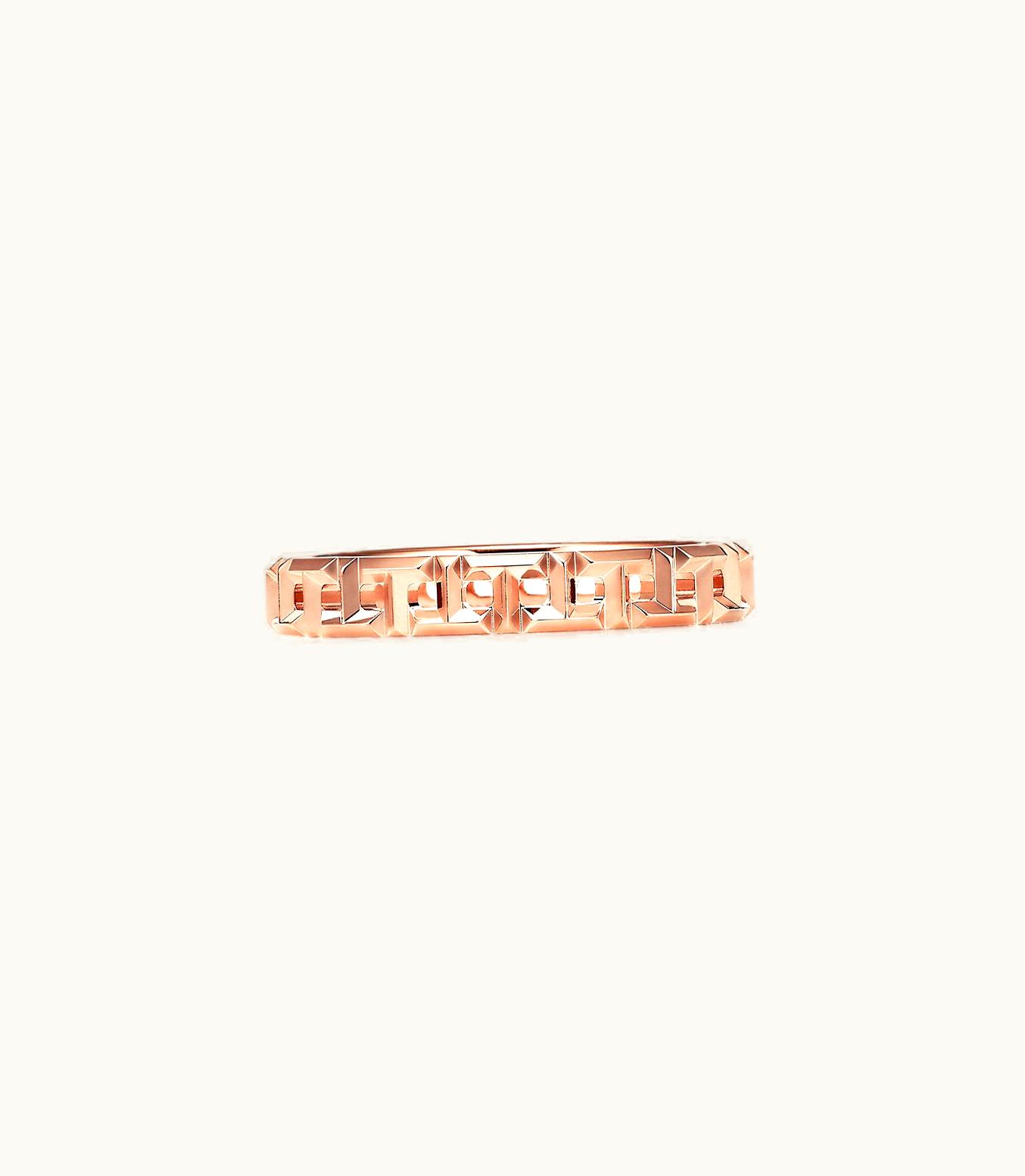 Tiffany & Co Tiffany T True Narrow Ring In 18K Rose Gold, 3.5 Mm Wide
