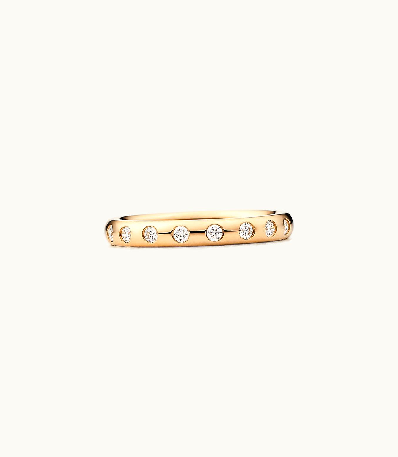 Tiffany & Co Elsa Peretti® Stacking Band Ring In 18K Gold With Eight Diamonds
