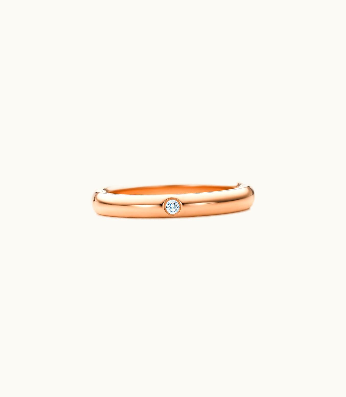 Tiffany & Co Elsa Peretti 18K Rose Gold Diamond Band Ring