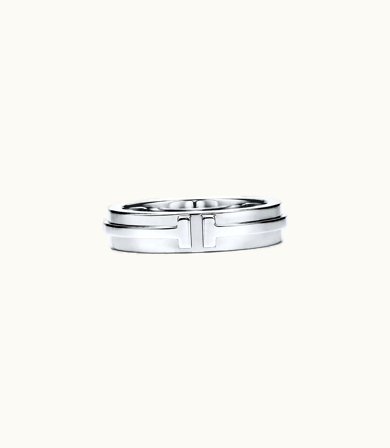 Tiffany & Co Tiffany T Narrow Ring In 18K White Gold, 4.5 Mm Wide