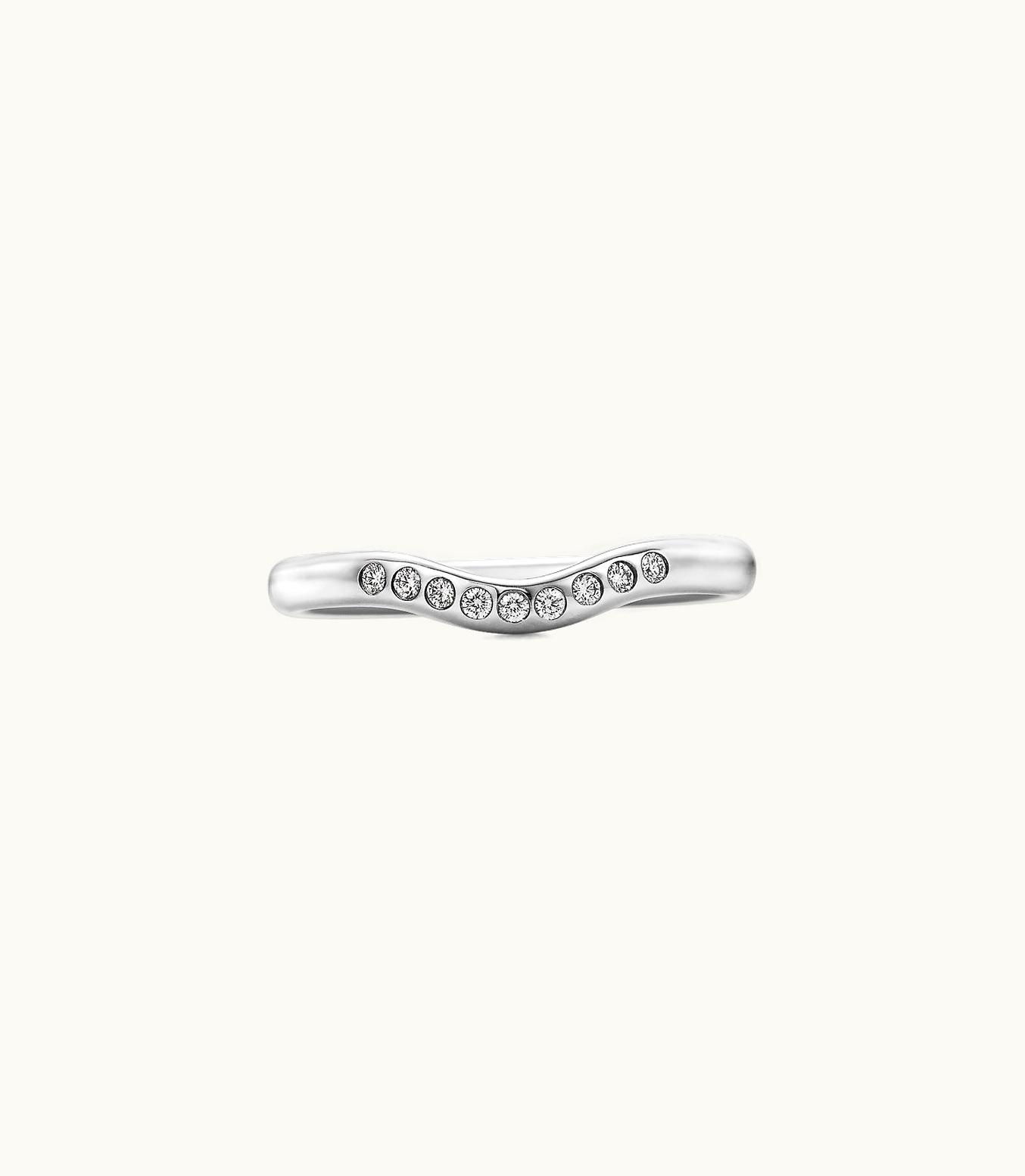 Tiffany & Co Elsa Peretti® Wedding Band Ring With Diamonds In Platinum