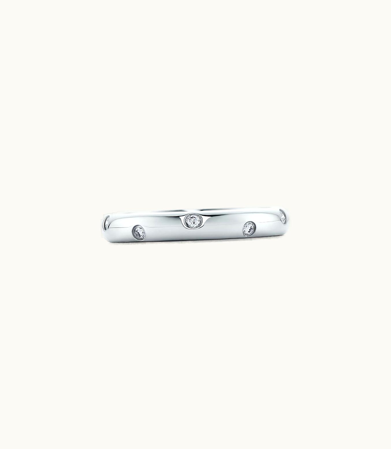 Tiffany & Co Etoile Band Ring In Platinum With Diamonds, 3 Mm Wide
