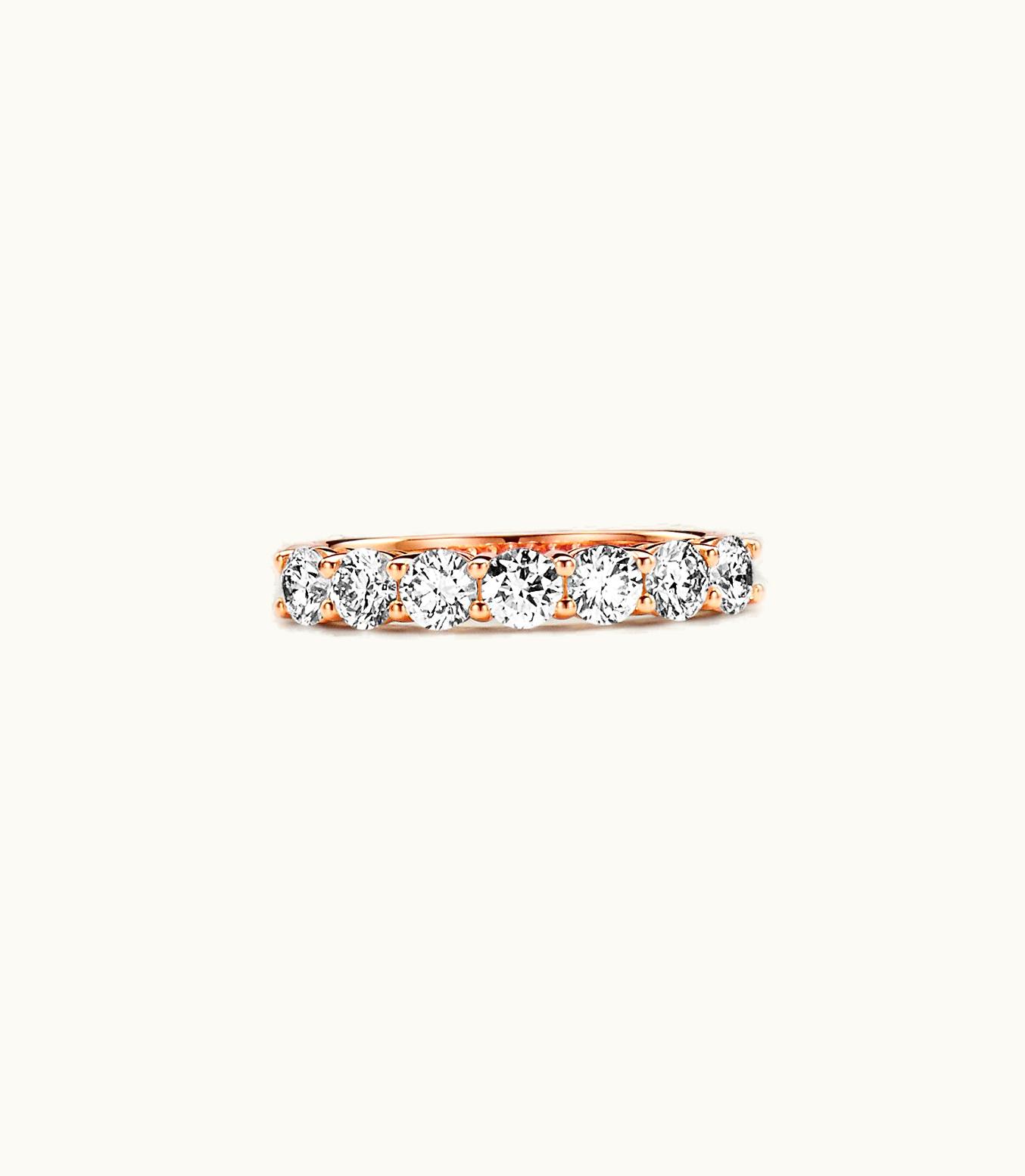 Tiffany & Co Tiffany Forever Band Ring In Rose Gold With A Half-Circle Of Diamonds, 3.5 Mm