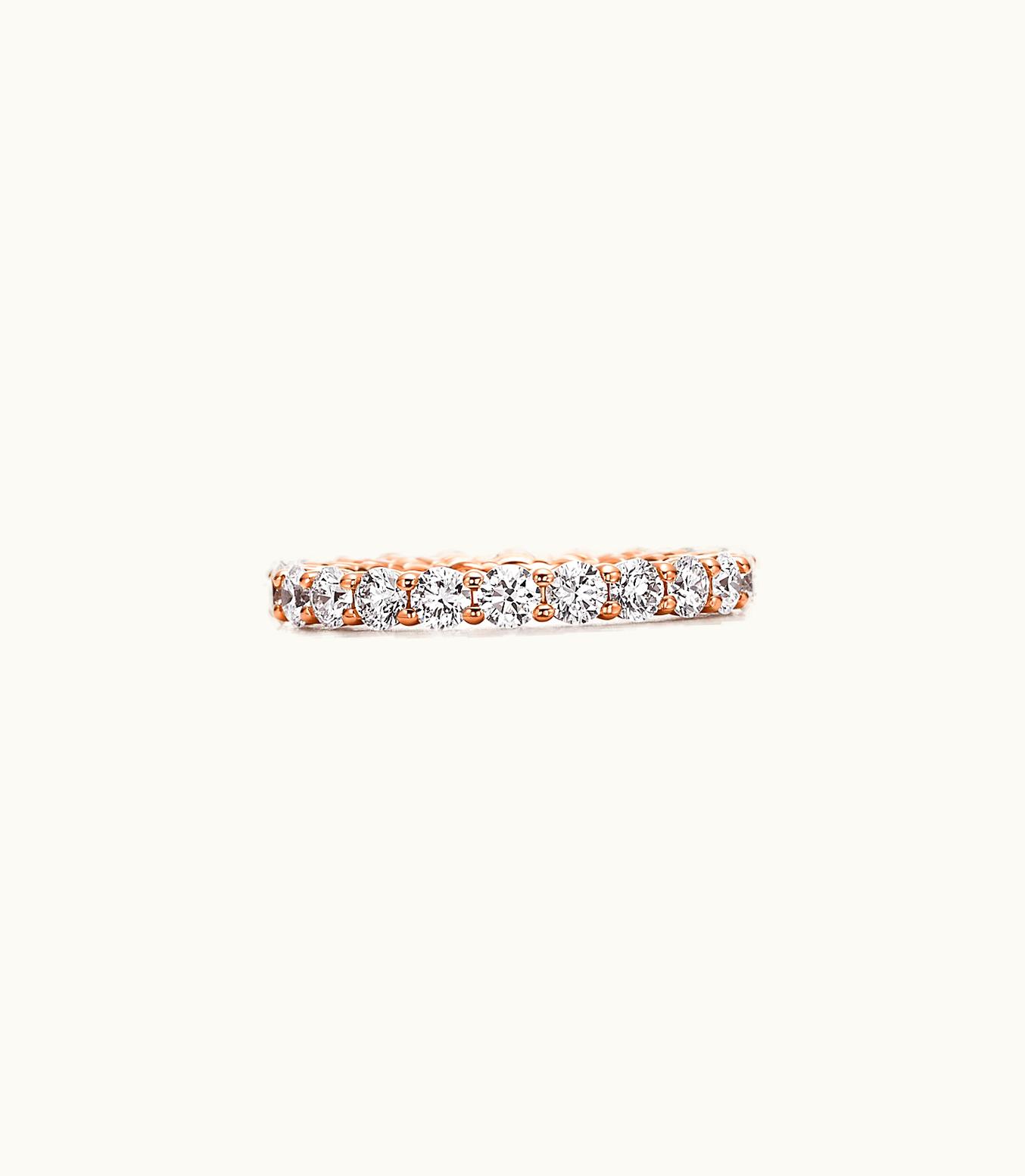 Tiffany & Co Tiffany Embrace® Band Ring In 18K Rose Gold With Diamonds, 3 Mm Wide