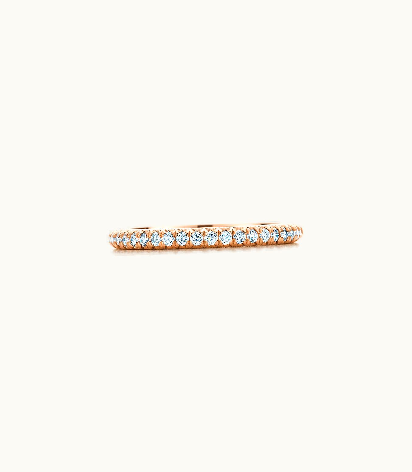 Tiffany & Co Tiffany Soleste Half Eternity Ring In Rose Gold With Diamonds
