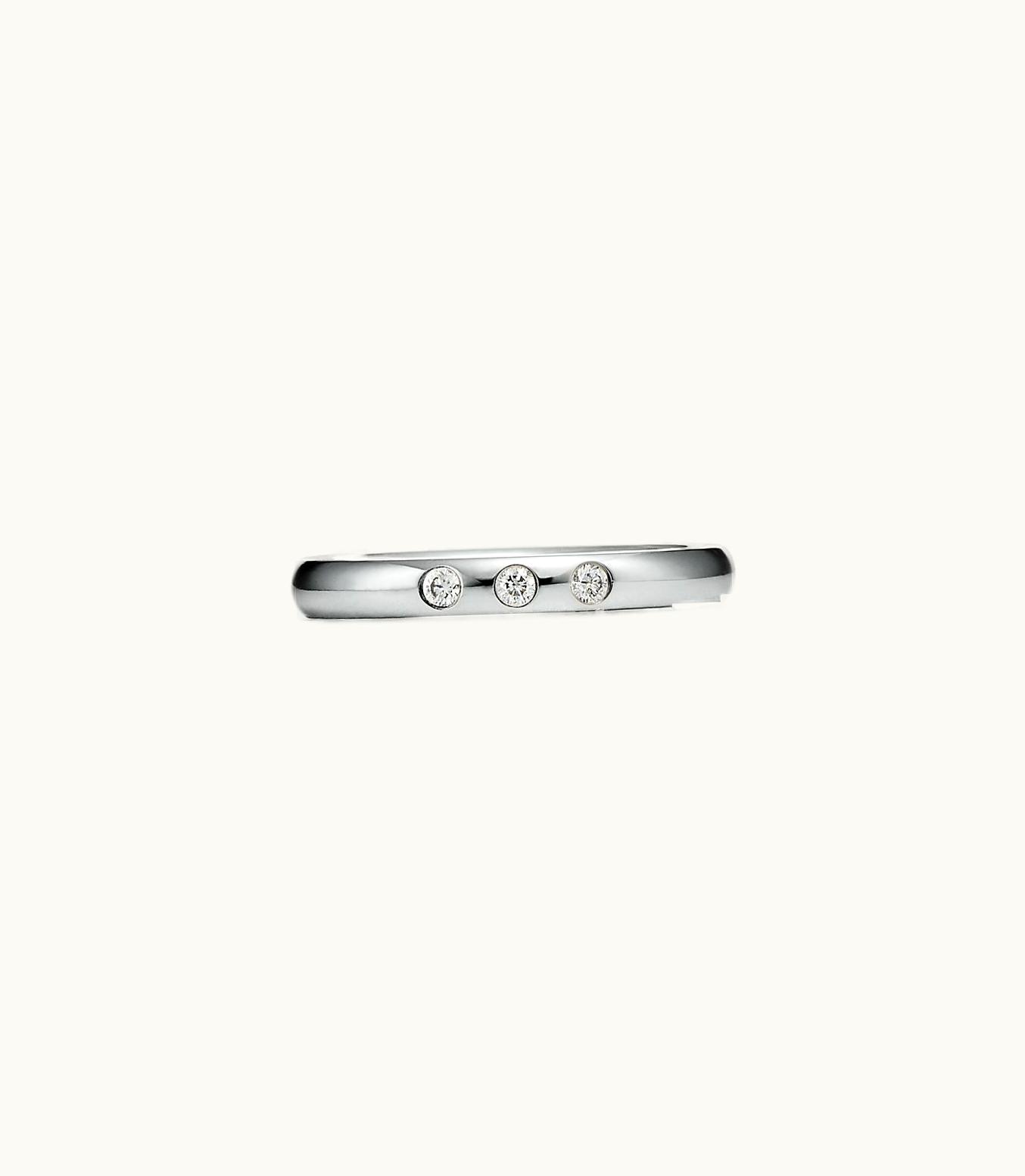 Tiffany & Co Elsa Peretti® Stacking Band Ring In Platinum With Diamonds 60017067