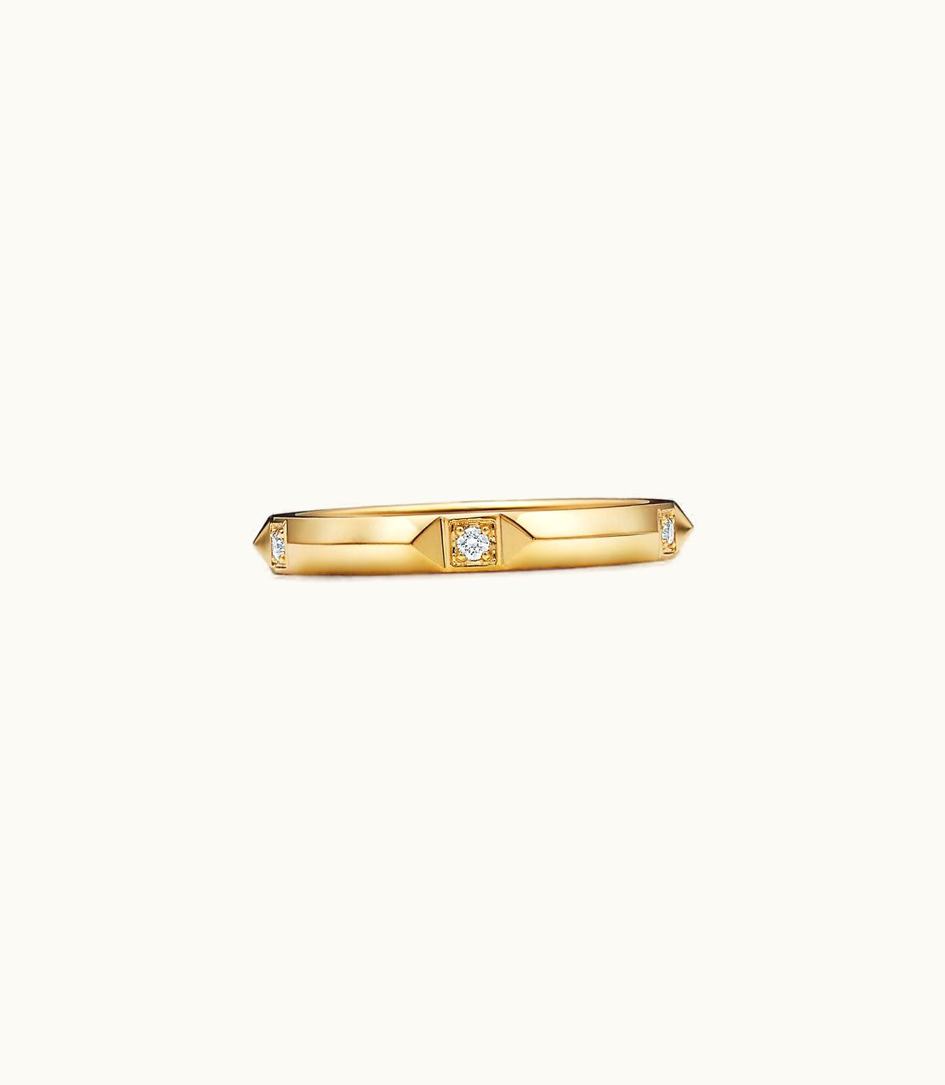 Tiffany & Co Tiffany True™ Band Ring In 18K Gold With Diamonds, 2.5 Mm Wide