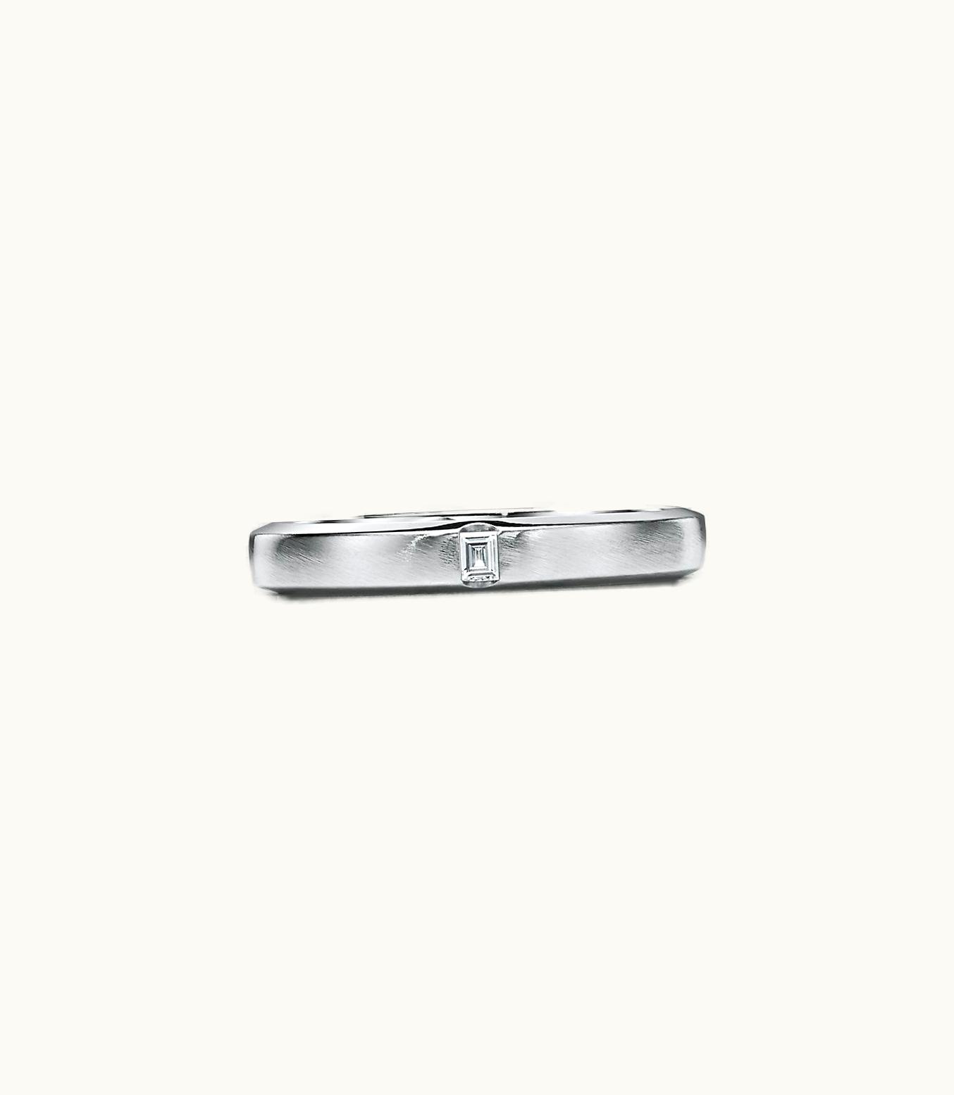 Tiffany & Co The Charles Tiffany Setting Satin Finish Ring In Platinum With A Diamond, 3 Mm