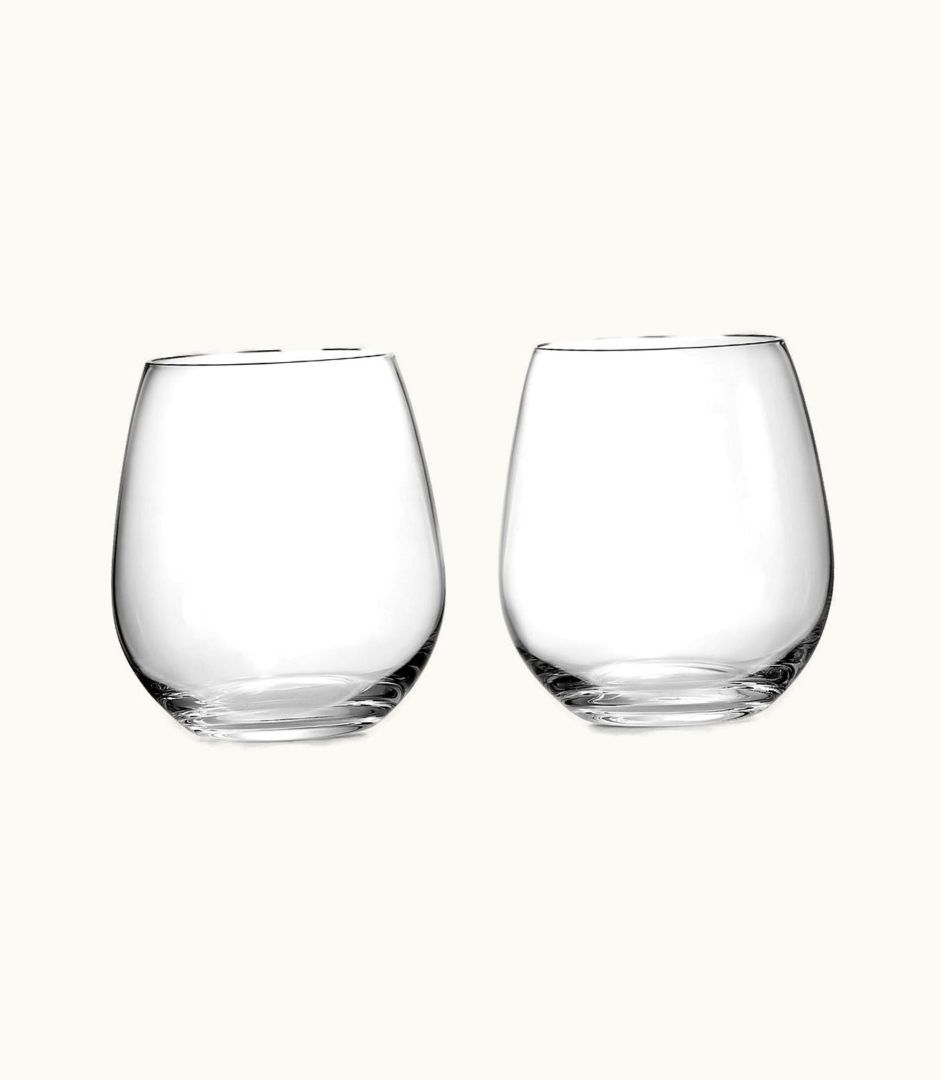Tiffany & Co Tiffany Home Essentials Stemless Red Wine Glasses In Crystal Glass, Set Of Two