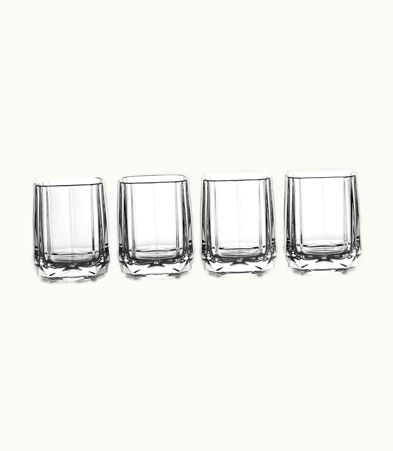 Tiffany & Co Tiffany Facets Shot Glasses Set Of Four, In Crystal Glass