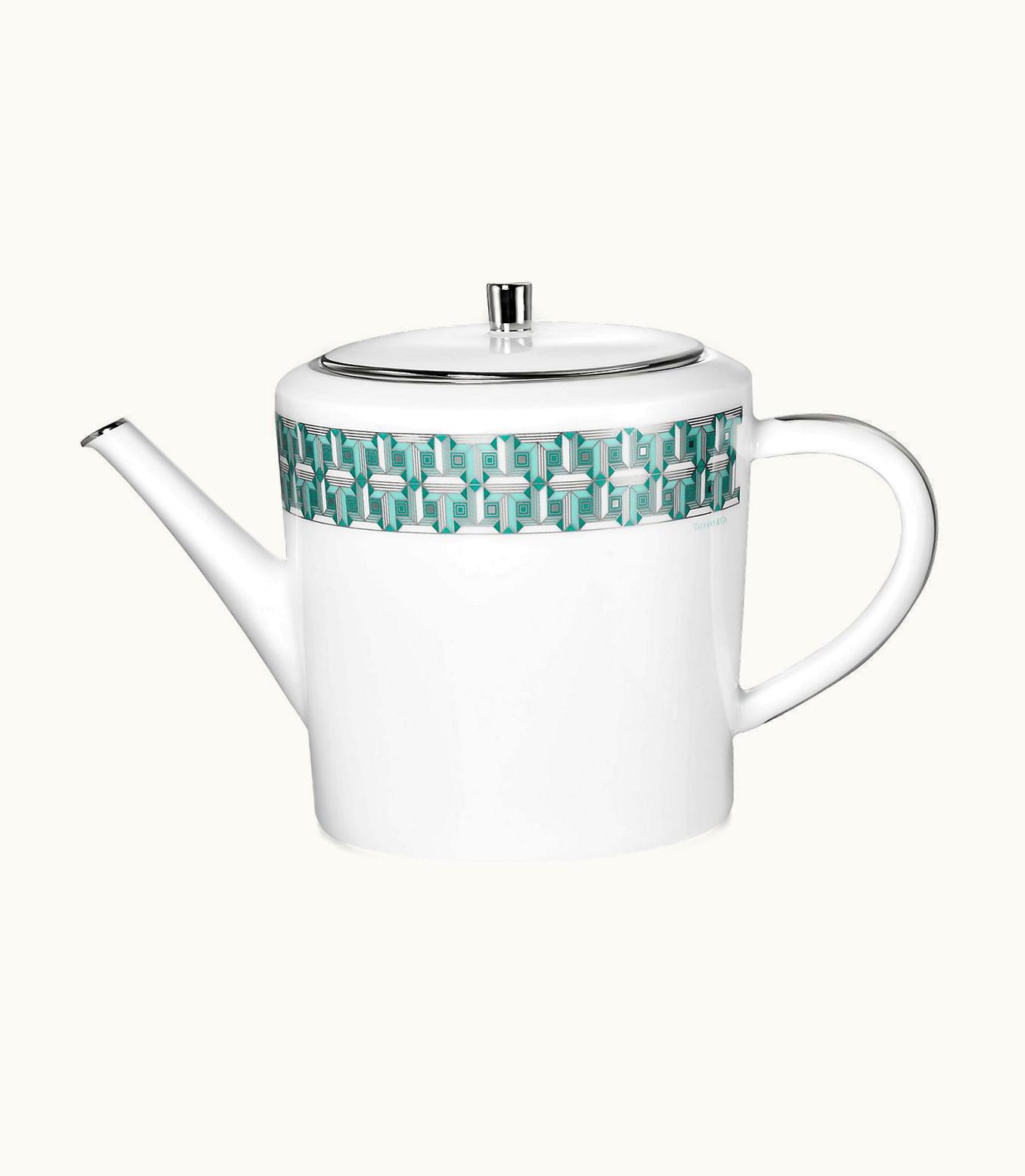 Tiffany & Co Tiffany Blue Tiffany T True Teapot With A Hand-Painted Platinum Rim