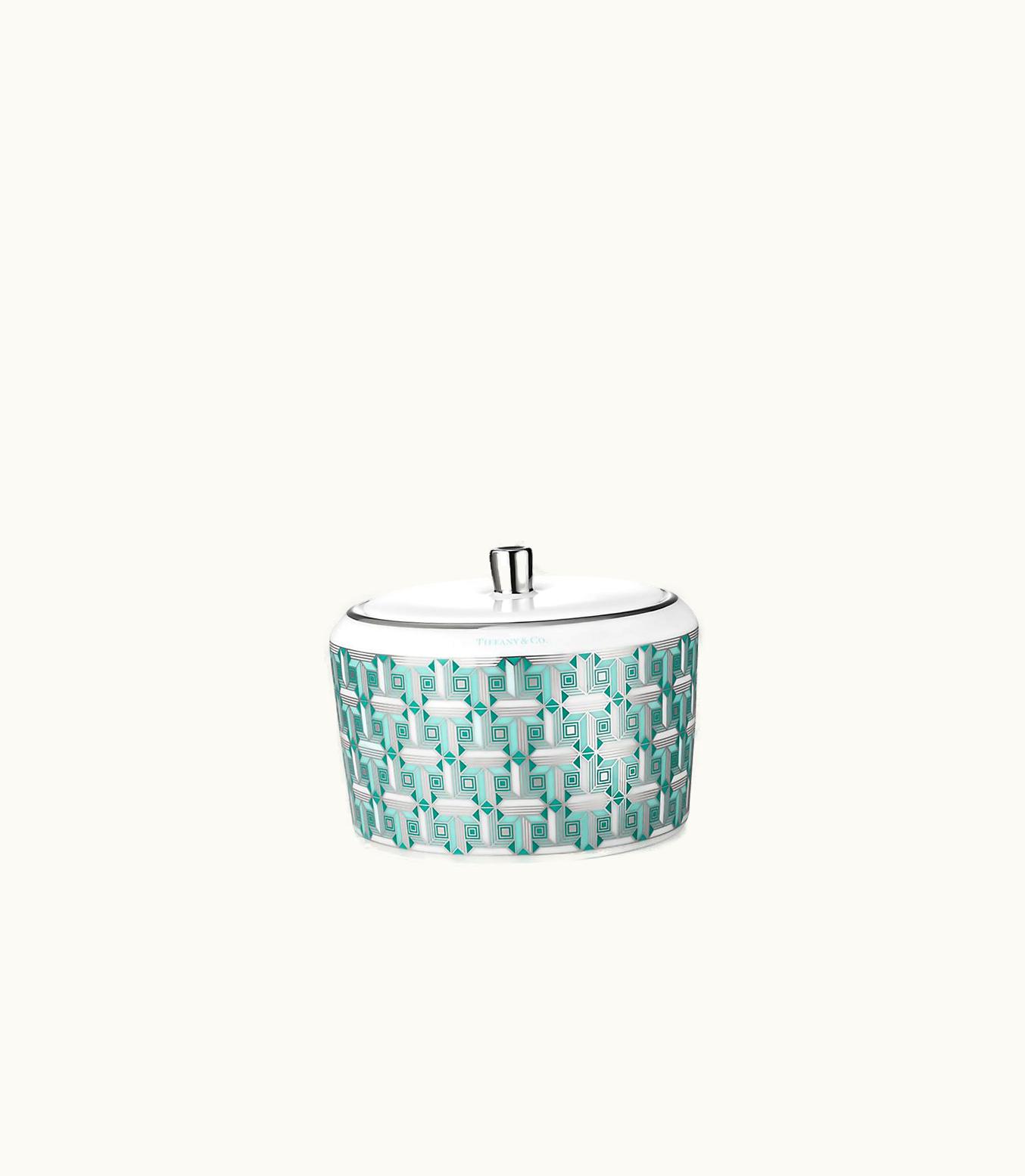 Tiffany & Co Tiffany Blue Tiffany T True Sugar Bowl With A Hand-Painted Platinum Rim