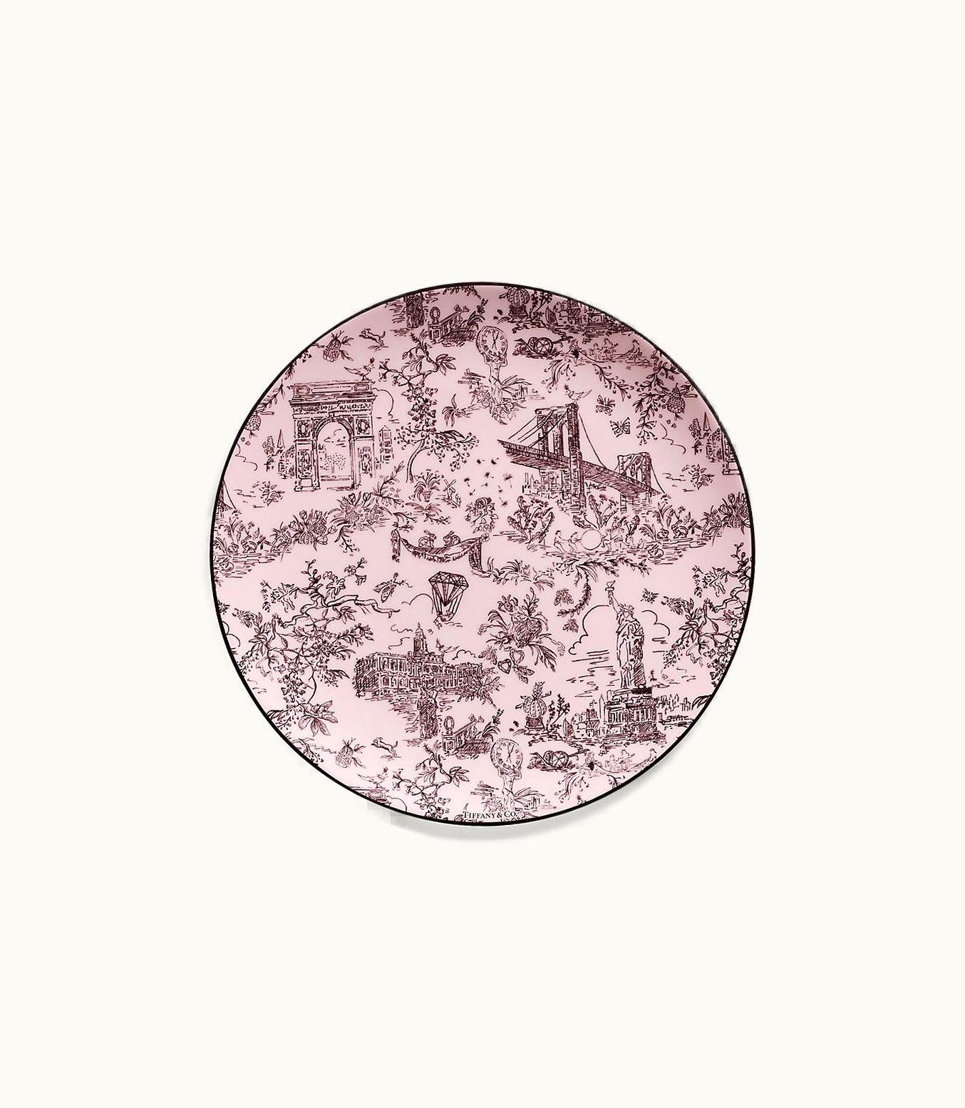 Tiffany & Co Tiffany Toile Dessert Plate In Morganite Bone China