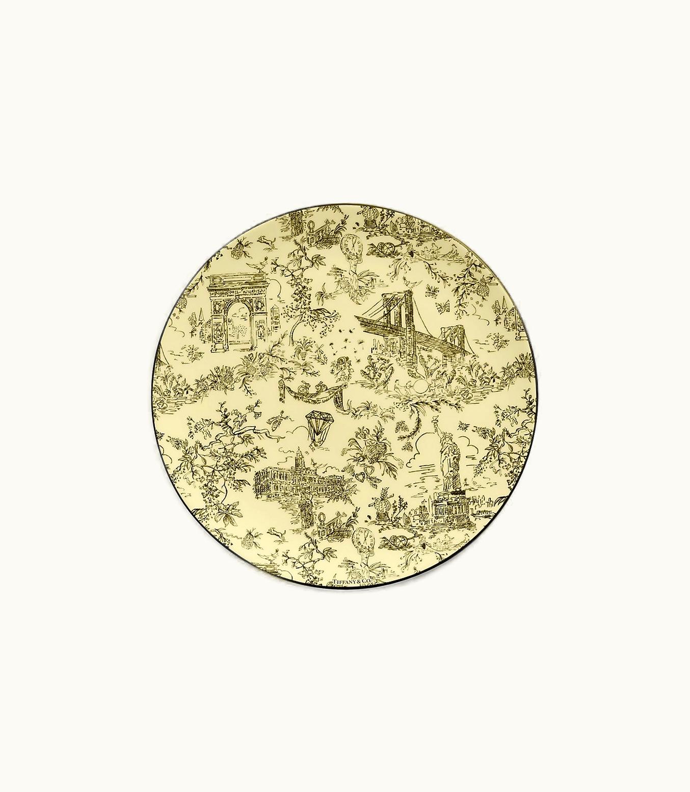 Tiffany & Co Tiffany Toile Dessert Plate In Yellow Diamond Bone China