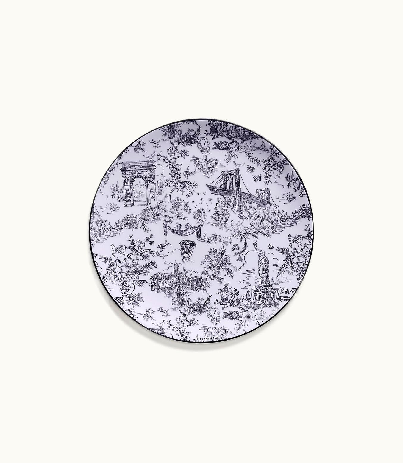 Tiffany & Co Tiffany Toile Dessert Plate In Kunzite Bone China