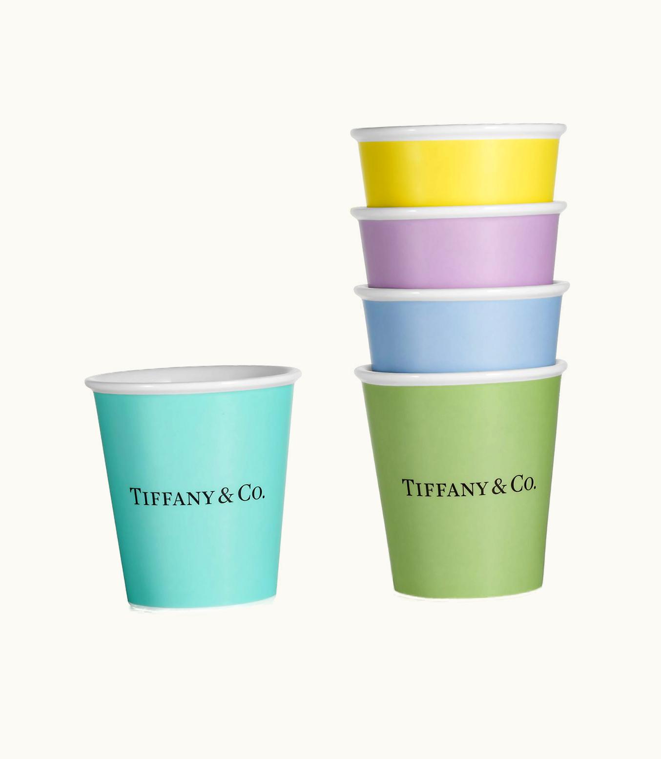 Tiffany & Co Tiffany Cups Tiffany Coffee Cups In Bone China, Set Of Five