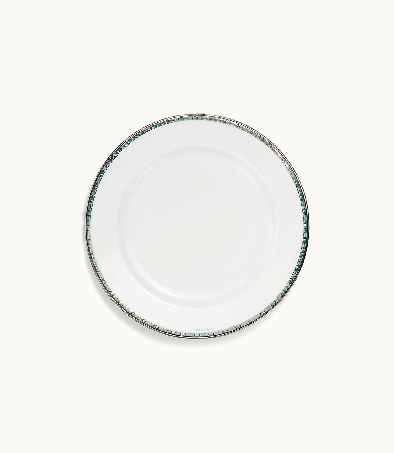 Tiffany & Co Tiffany T True Dessert Plate With A Hand-Painted Platinum Rim