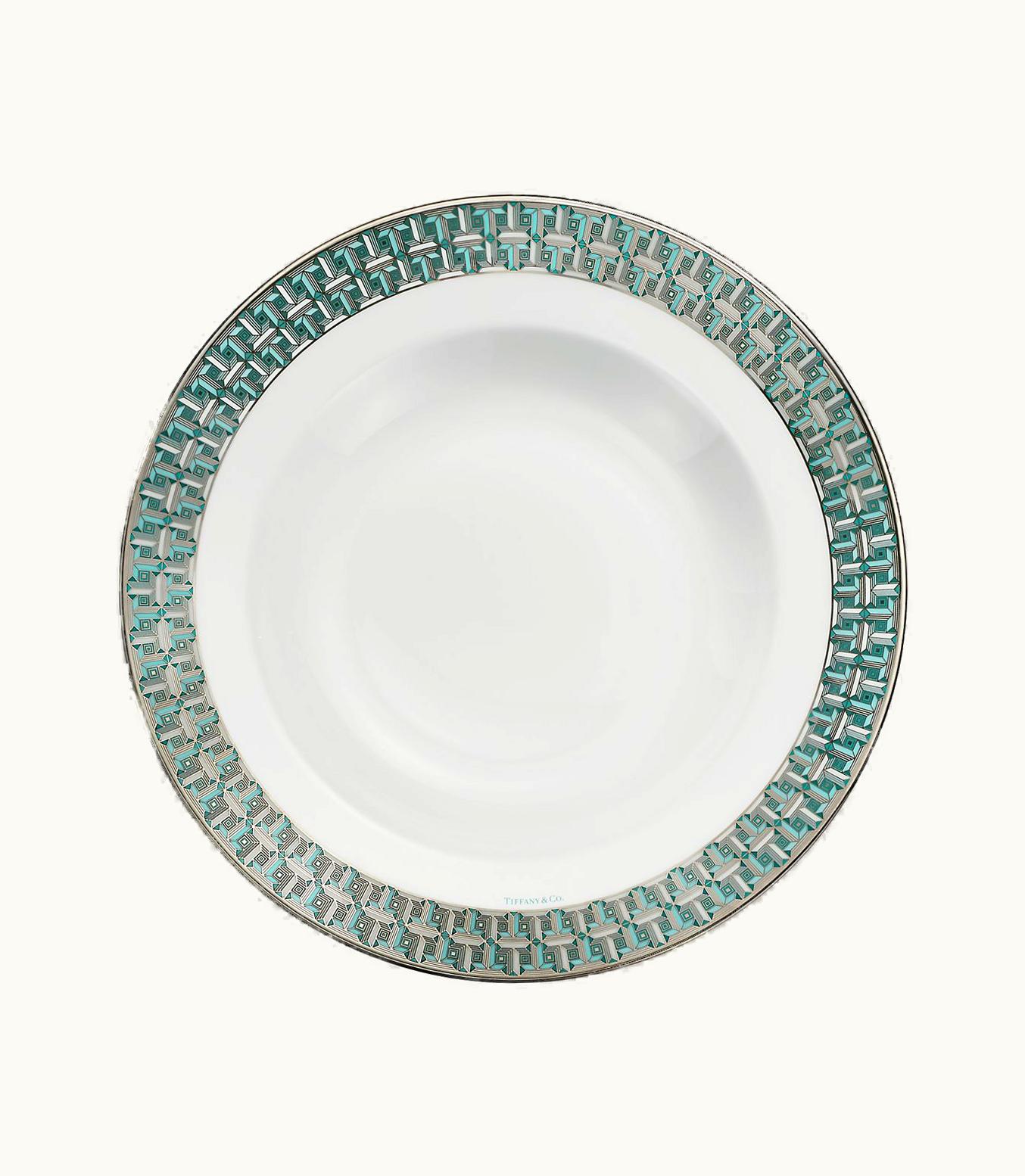 Tiffany & Co Tiffany T True Bowl With A Hand-Painted Platinum Rim