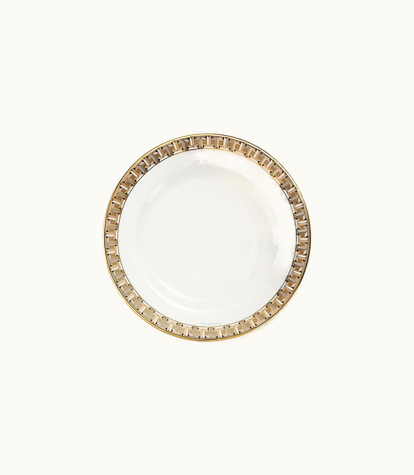 Tiffany & Co Tiffany T True Bread And Butter Plate With A Hand-Painted Gold Rim With A Hand-Painted Gold Rim