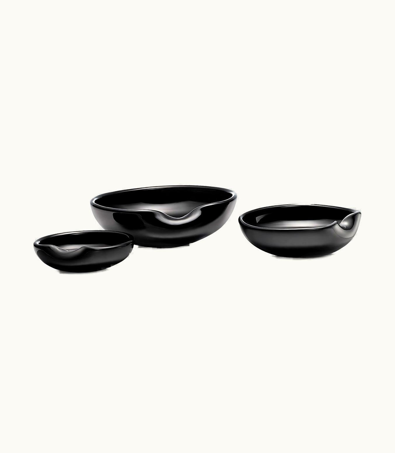 Tiffany & Co Elsa Peretti® Thumbprint Dishes In Black Venetian Glass, Set Of Three