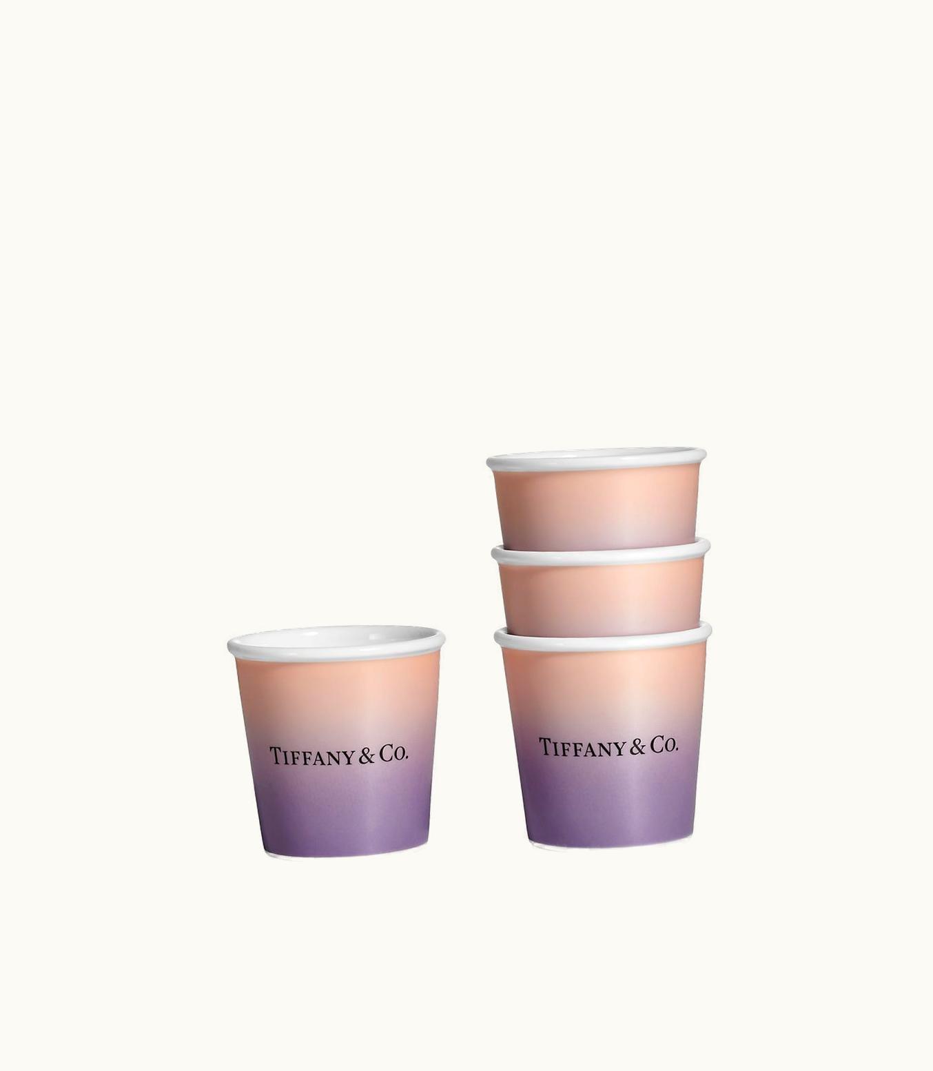 Tiffany & Co Tiffany Cups Tiffany Espresso Cups In Infinity Morganite Bone China, Set Of Four