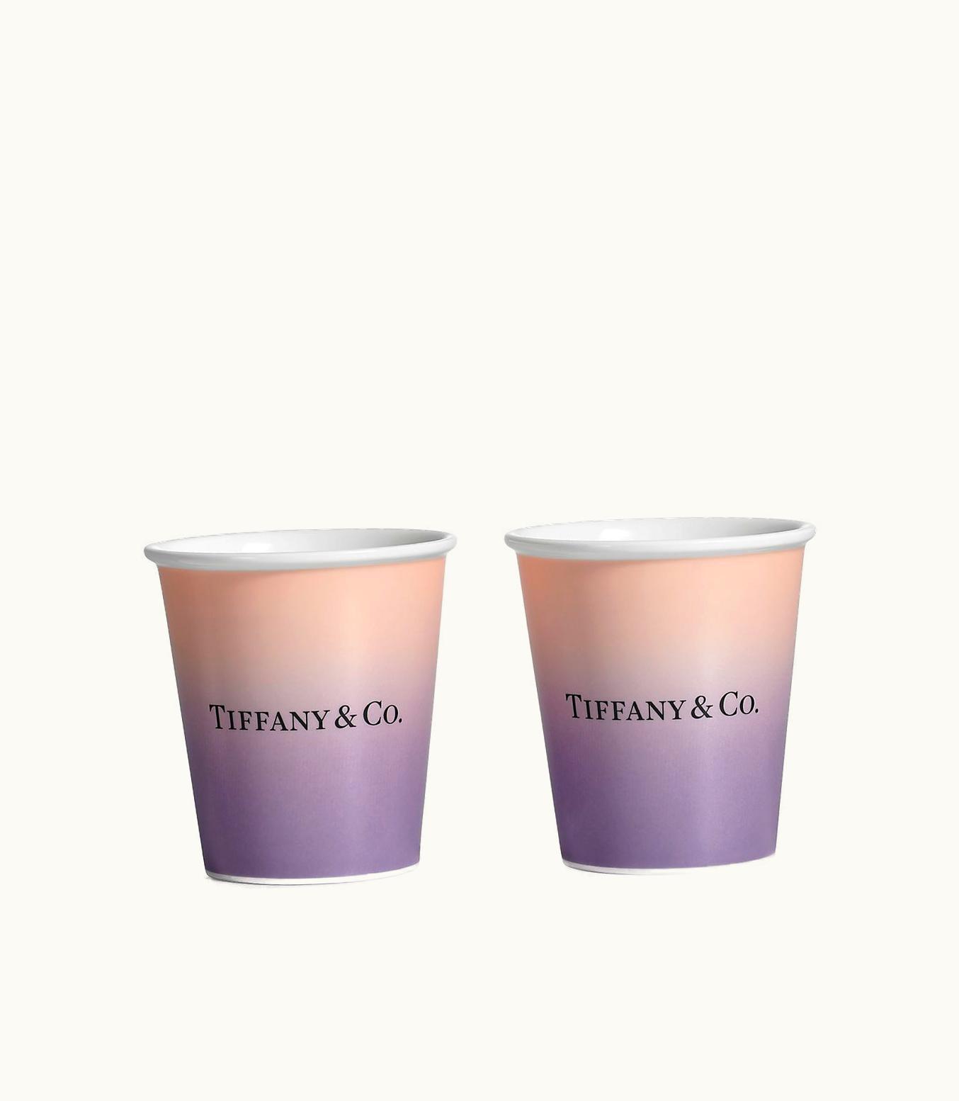 Tiffany & Co Tiffany Cups Tiffany Coffee Cups In Infinity Morganite Bone China, Set Of Two