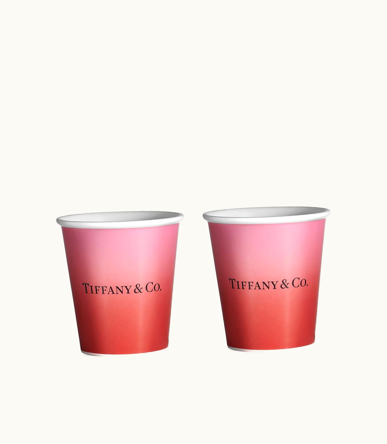 Tiffany & Co Tiffany Cups Tiffany Coffee Cups In Infinity Ruby Bone China, Set Of Two